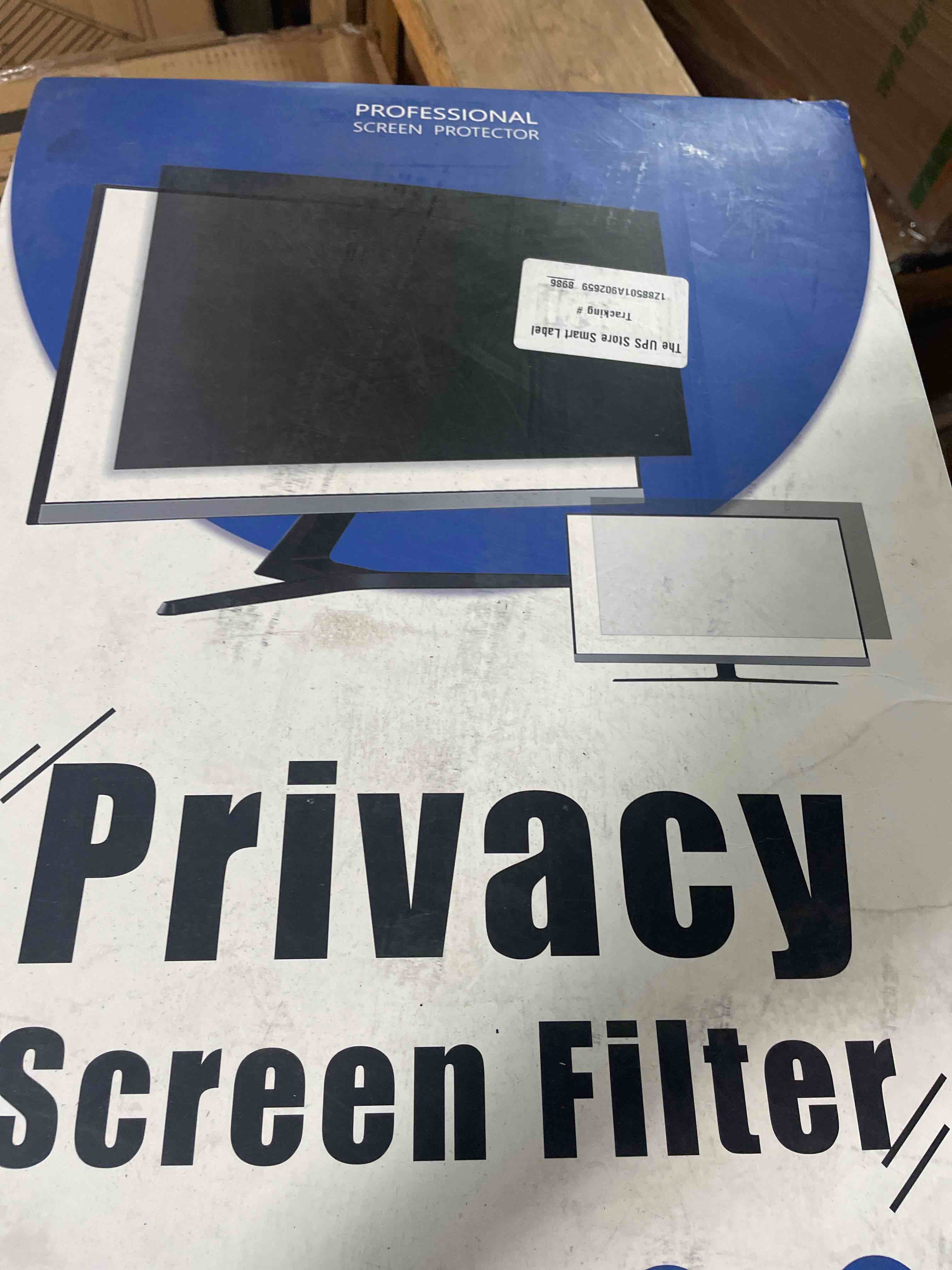 Condition photo showing New/Like New for [2 pack] magnetic hanging 21.5 inch computer privacy screen for 16:9 aspect ratio widescreen monitor, eye protection anti glare blue light computer monitor privacy filter, removable 21.5 in protector film [2 pack] 21.5 inch