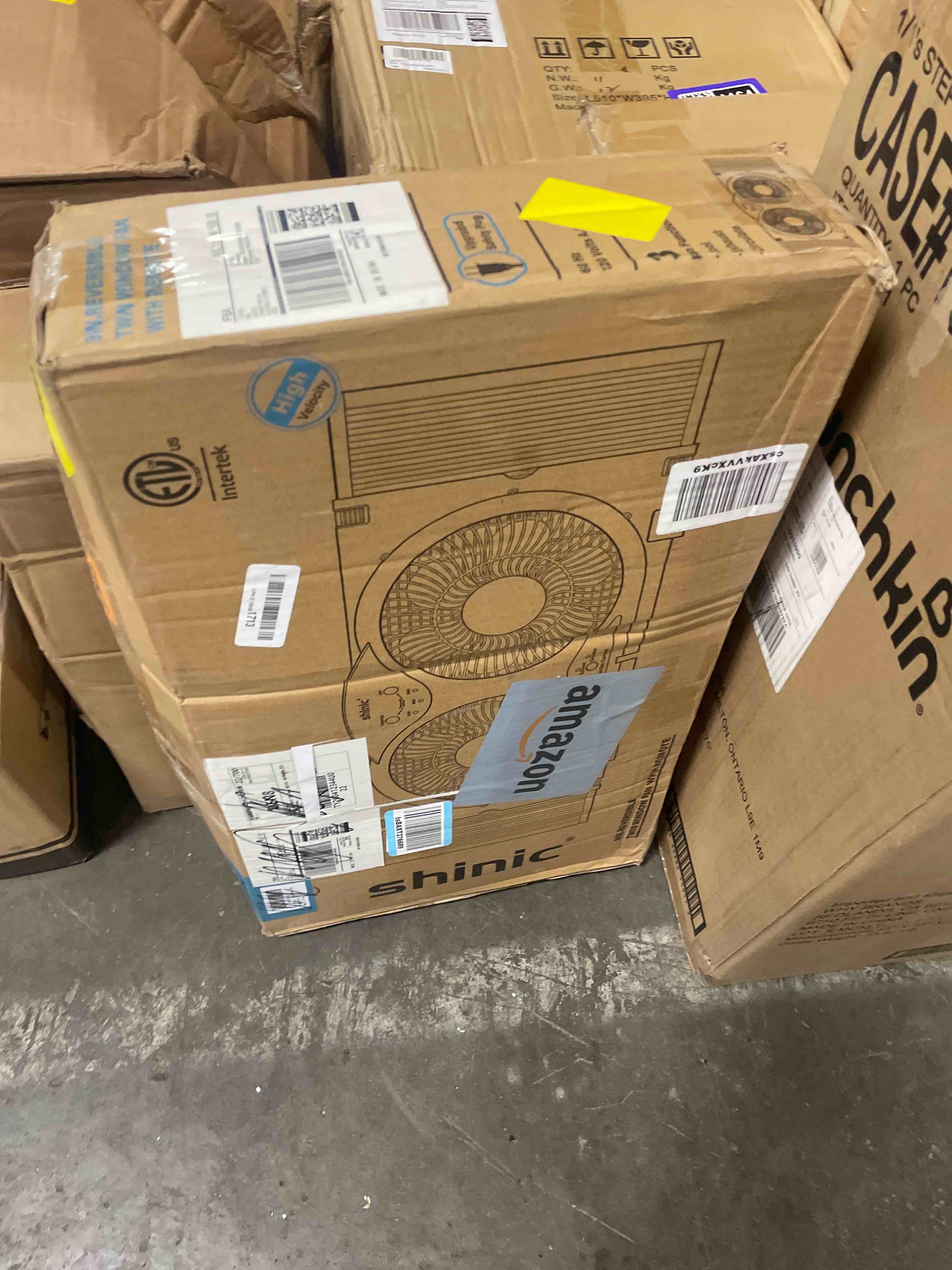 Condition photo showing New/Like New for shinic twin window fan with 9-inch blades reversible airflow, 3 speeds, thermostat control, fits 23.8"-37" windows, window exchaust fans for home bedroom, etl certified