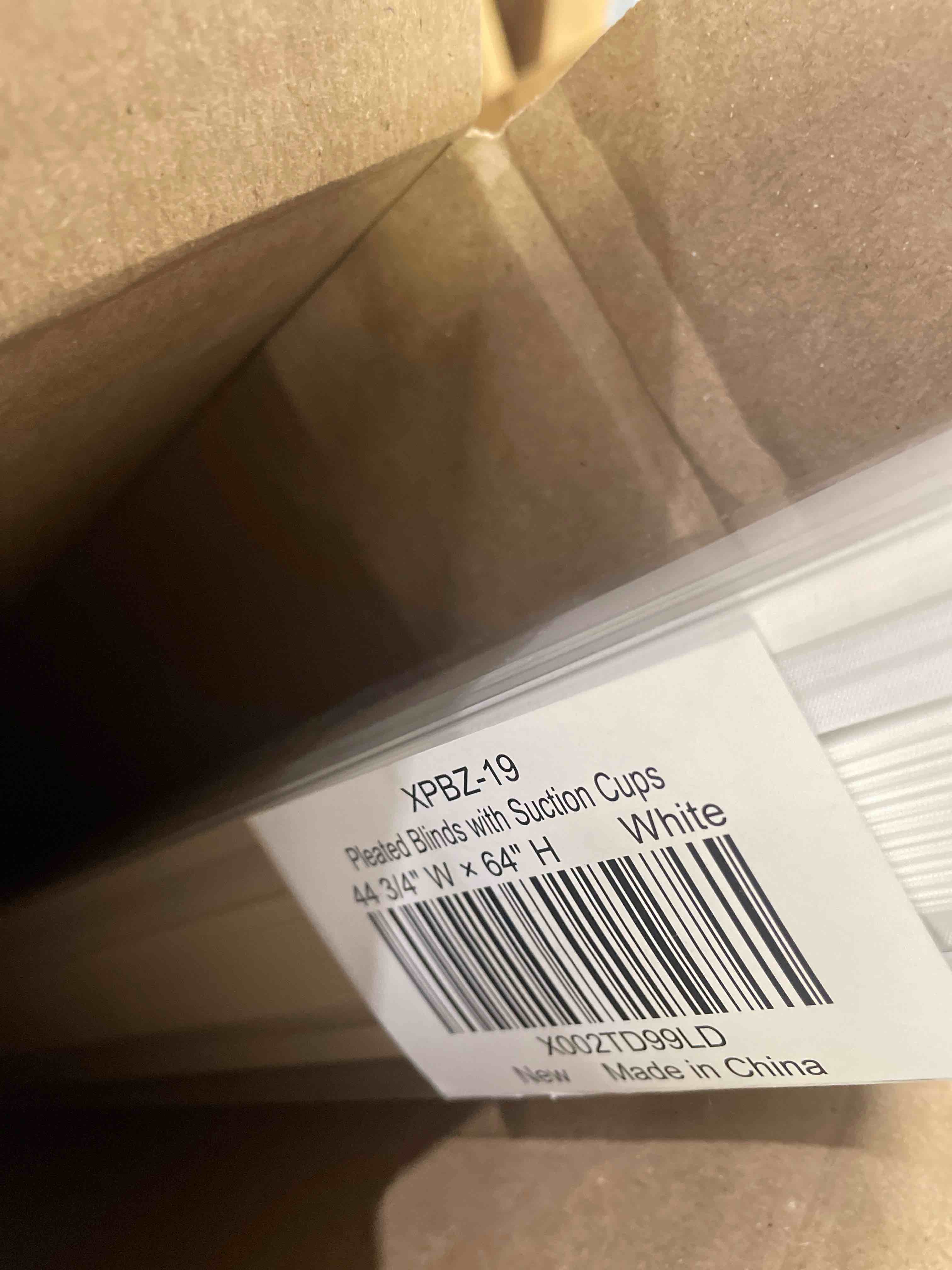 Condition photo showing New/Like New for lazblinds tool-free cordless pleated shades with suction cups light filtering top down bottom up pleated blinds for window size 45" w x 64" h, white white 45" w x 64" h