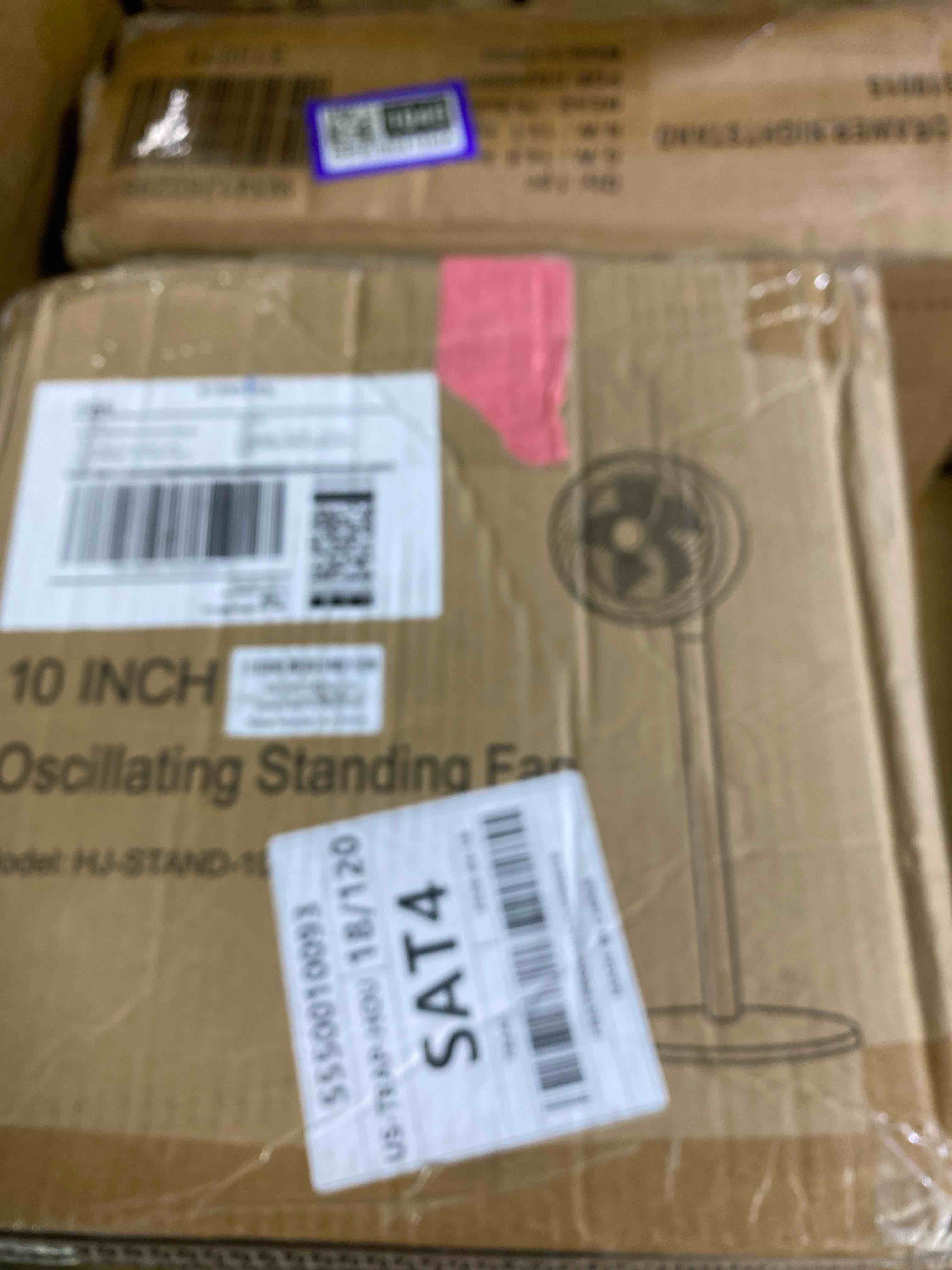 Condition photo showing New/Like New for dreo fan for bedroom, 120° oscillating standing fans, quiet floor fan with dc motor, 100ft pedestal fans for room, 9 speeds, 4 modes, 20db, 120° manual vertical, 37-42" adjustable height, 9h timer grey