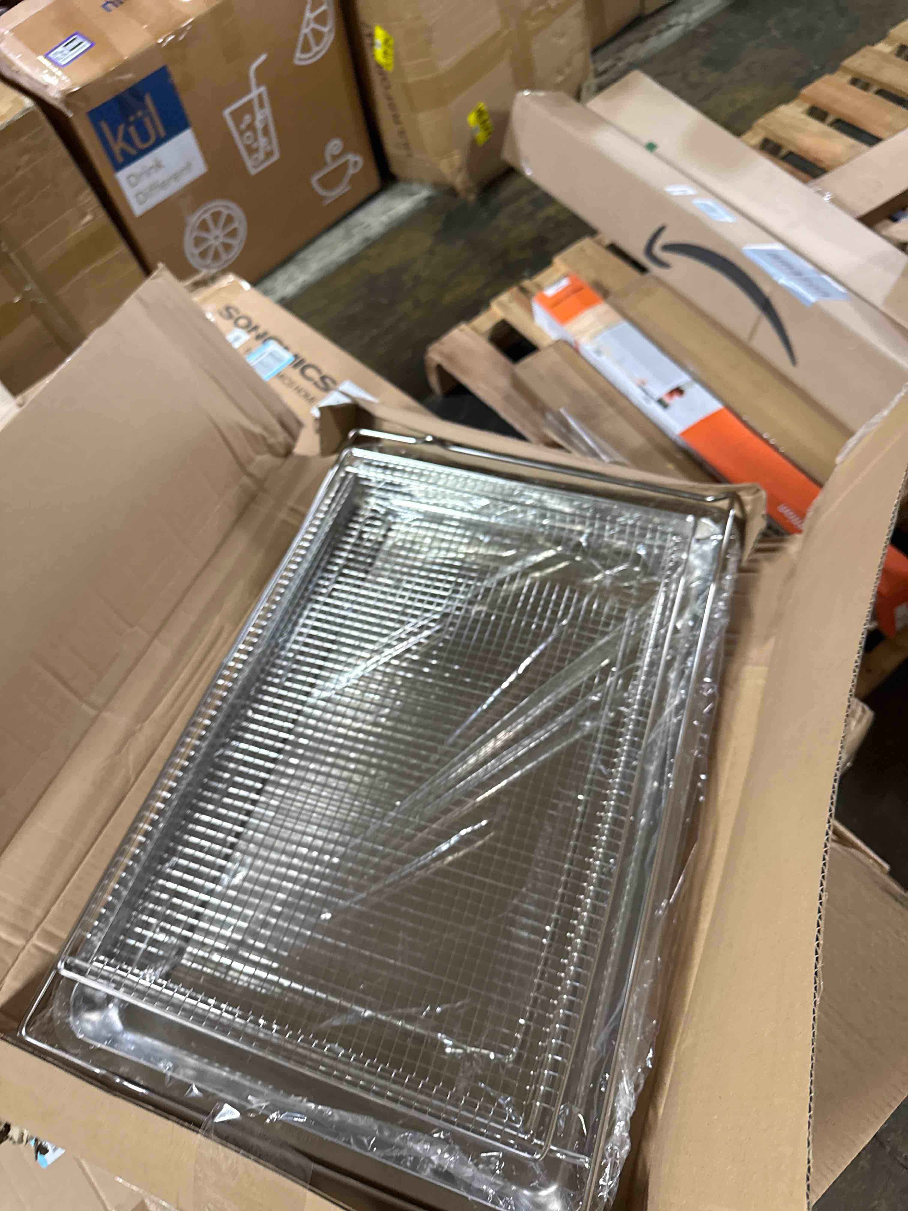 Condition photo showing New/Like New for upgraded air fryer tray replacement parts for samsung ge oven parts 304 stainless steel air fryer basket nx-aa5000rs air fryer rack 20.4 x 13.4 in air fryer tray pan samsung 30" range oven rack