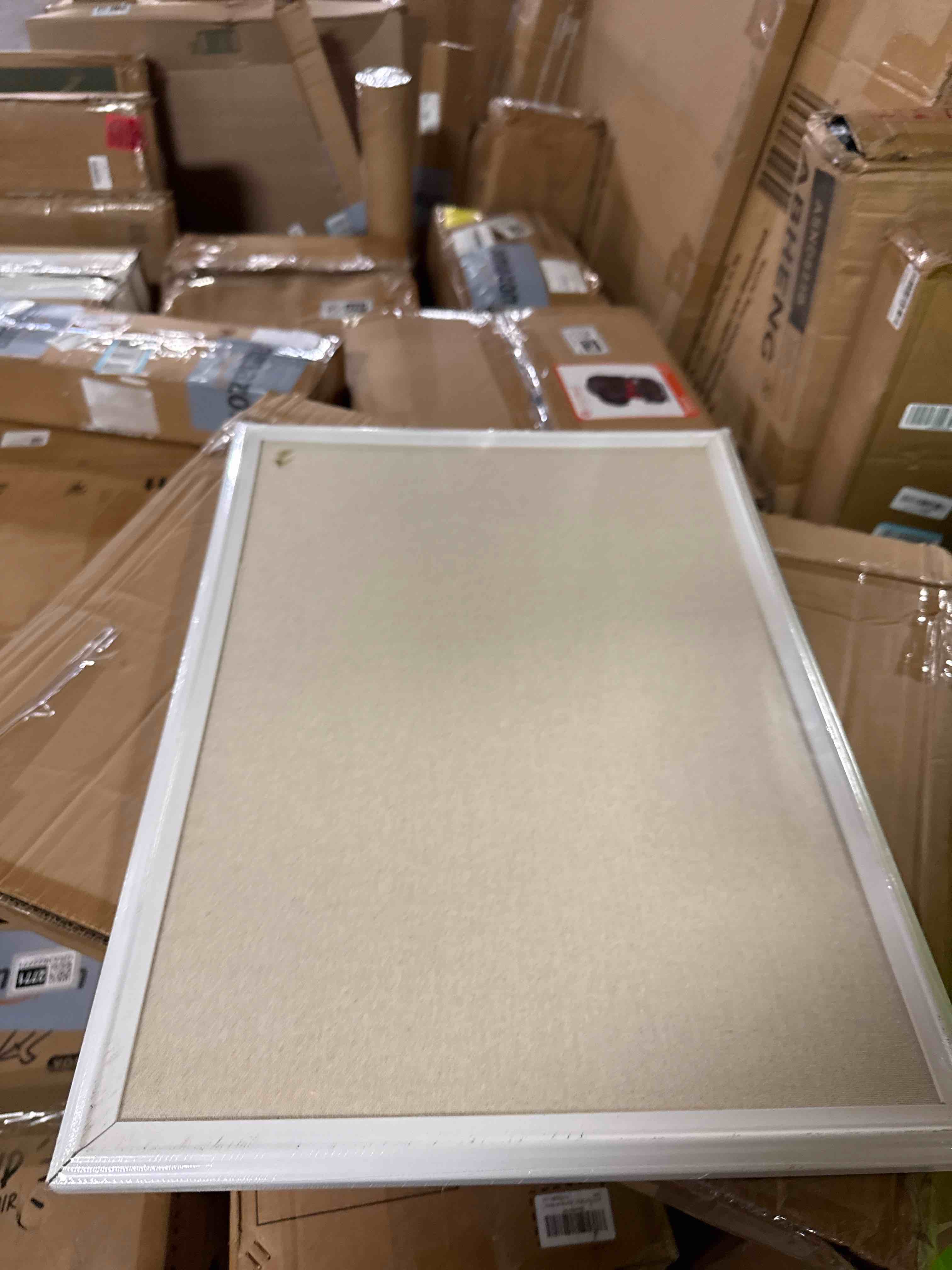 Condition photo showing New/Like New for u brands farmhouse board (linen pin board, 30" x 20") 20 inches x 30 inches linen pin board