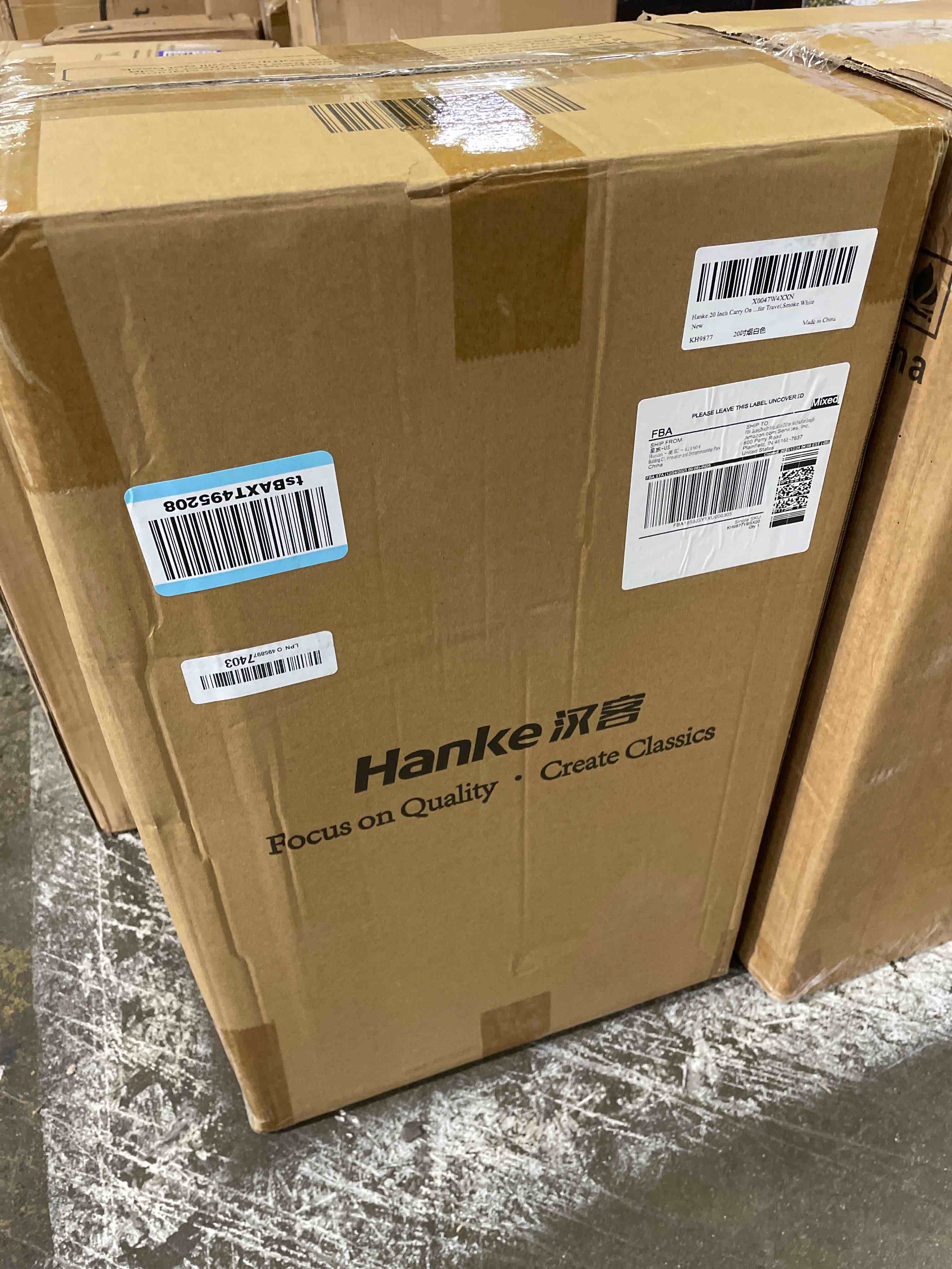 Condition photo showing New/Like New for hanke 20 inch carry on luggage with cup holder and usb charging port, top opening hard shell suitcase with wheels, aluminum frame trunk luggage with tsa lock & dividers for travel, smoke white 20 inch smoke white