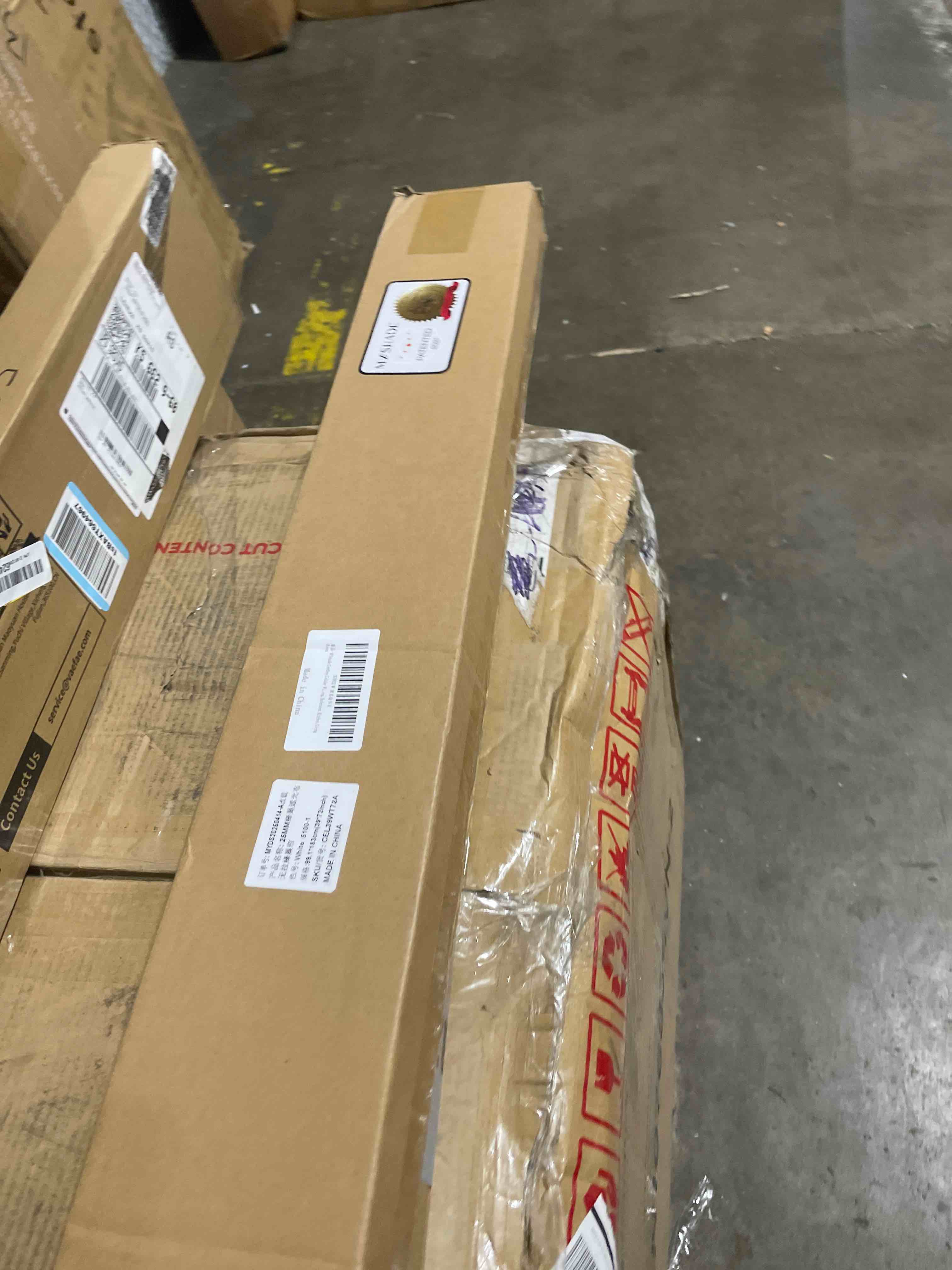 Condition photo showing New/Like New for myshade cordless cellular window shades no tools no drill blackout blinds for indoor windows size 39" wide x 72" height white room darkening window blinds for bedroom, bathroom, kitchen, living room white 39"w x 72"h