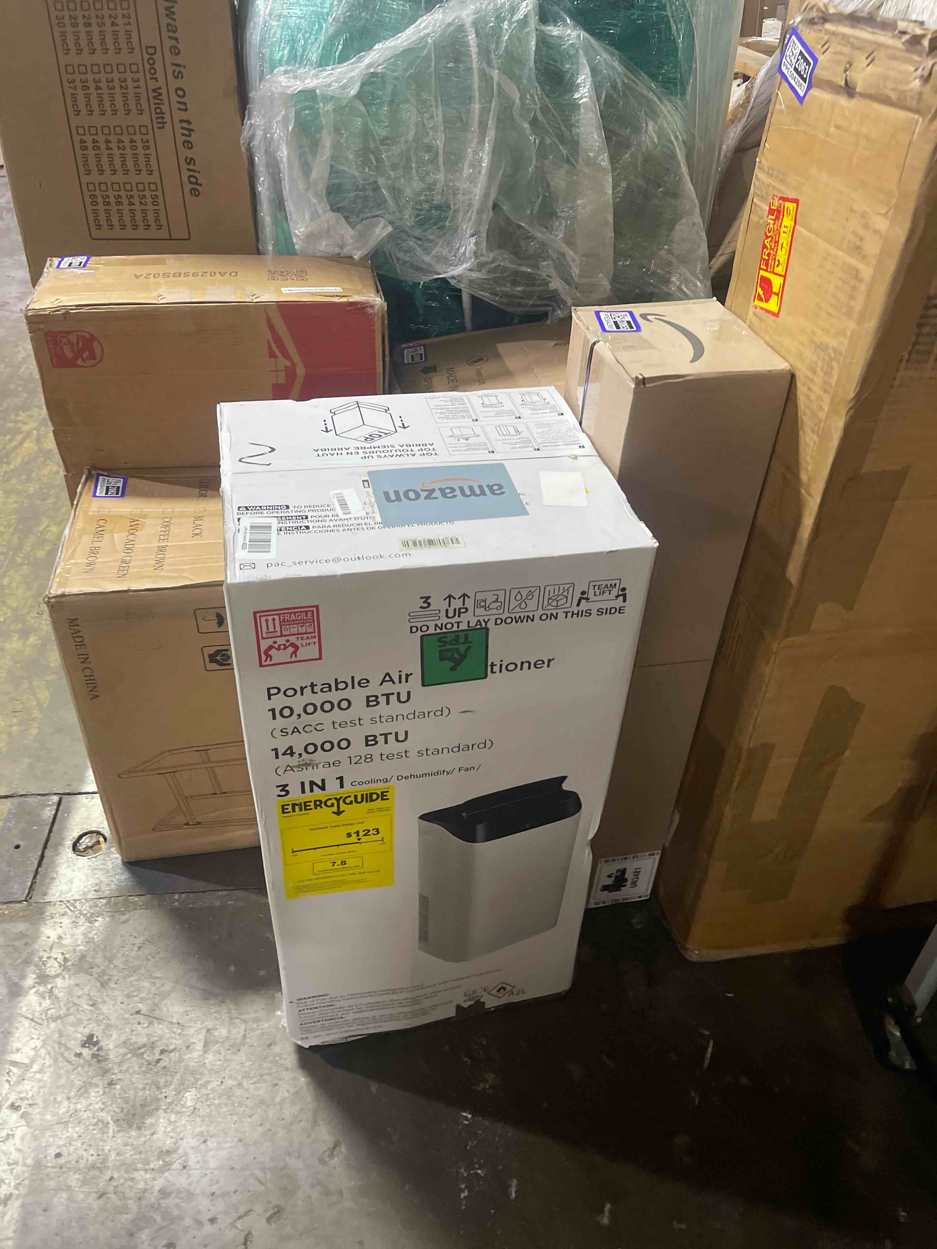 Condition photo showing As Is for 14,000 btu portable air conditioners, cools large room up to 700 sq.ft, 4-in-1 ac unit with dehumidifier & fan, remote control, quiet sleep mode, energy efficient for home office garage white14000 14,000btu