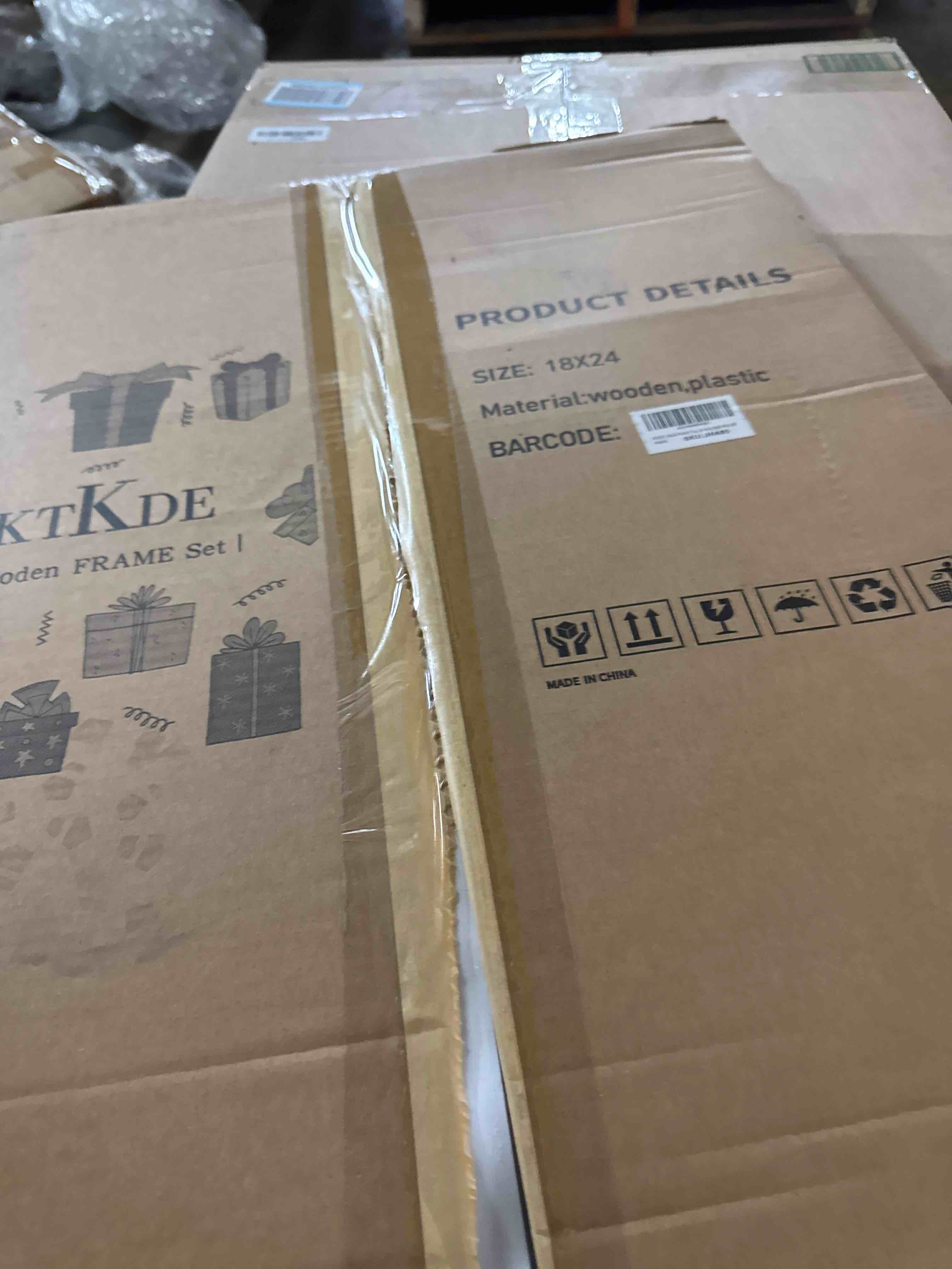 Condition photo showing New/Like New for ktkde 18x24 poster frame black wooden with polished plexiglass, studio gallery vertical & horizontal wall hanging large picture frame for photos,minimalist style -any style best gift black 18x24-1pack