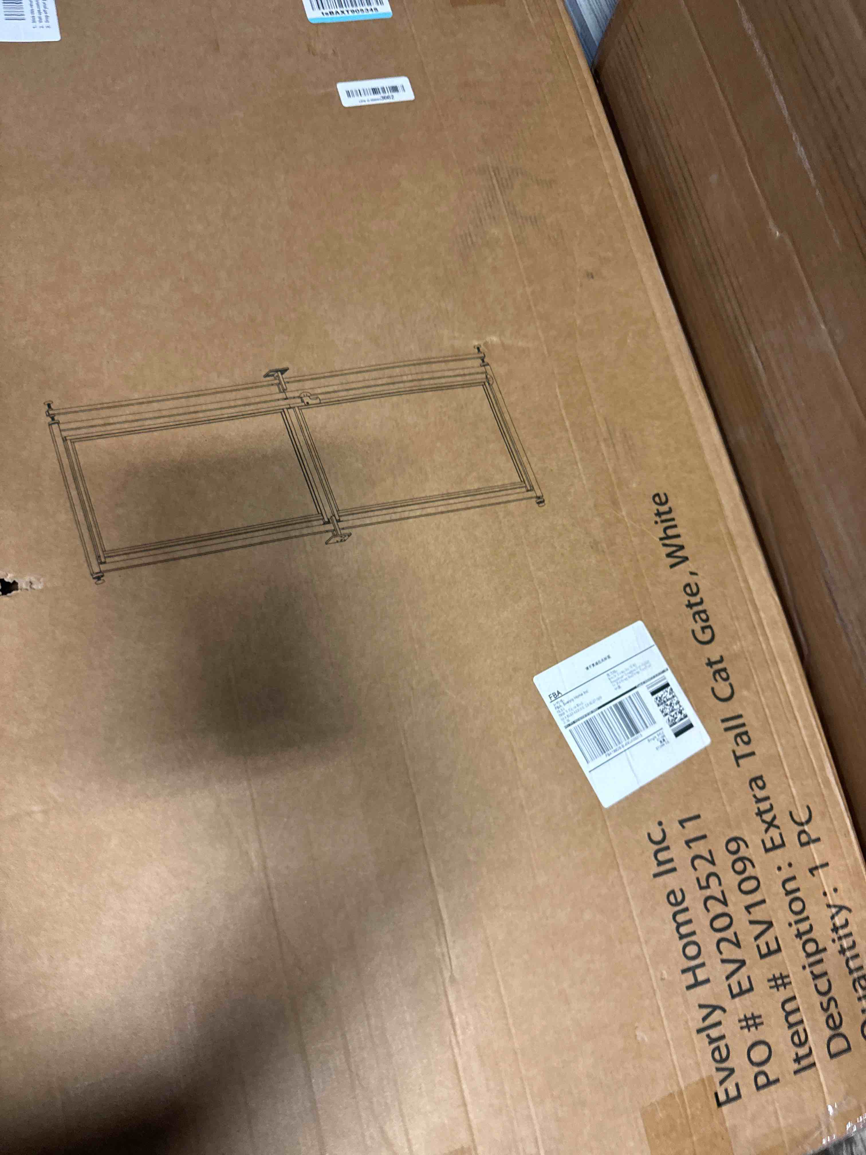 Condition photo showing New/Like New for 56" extra tall baby gate,pressure mount clear acrylic cat gate for doorways,no drilling dog gate indoor,29.5-33.5" wide pet safety barrier for hallway house-white s white-s