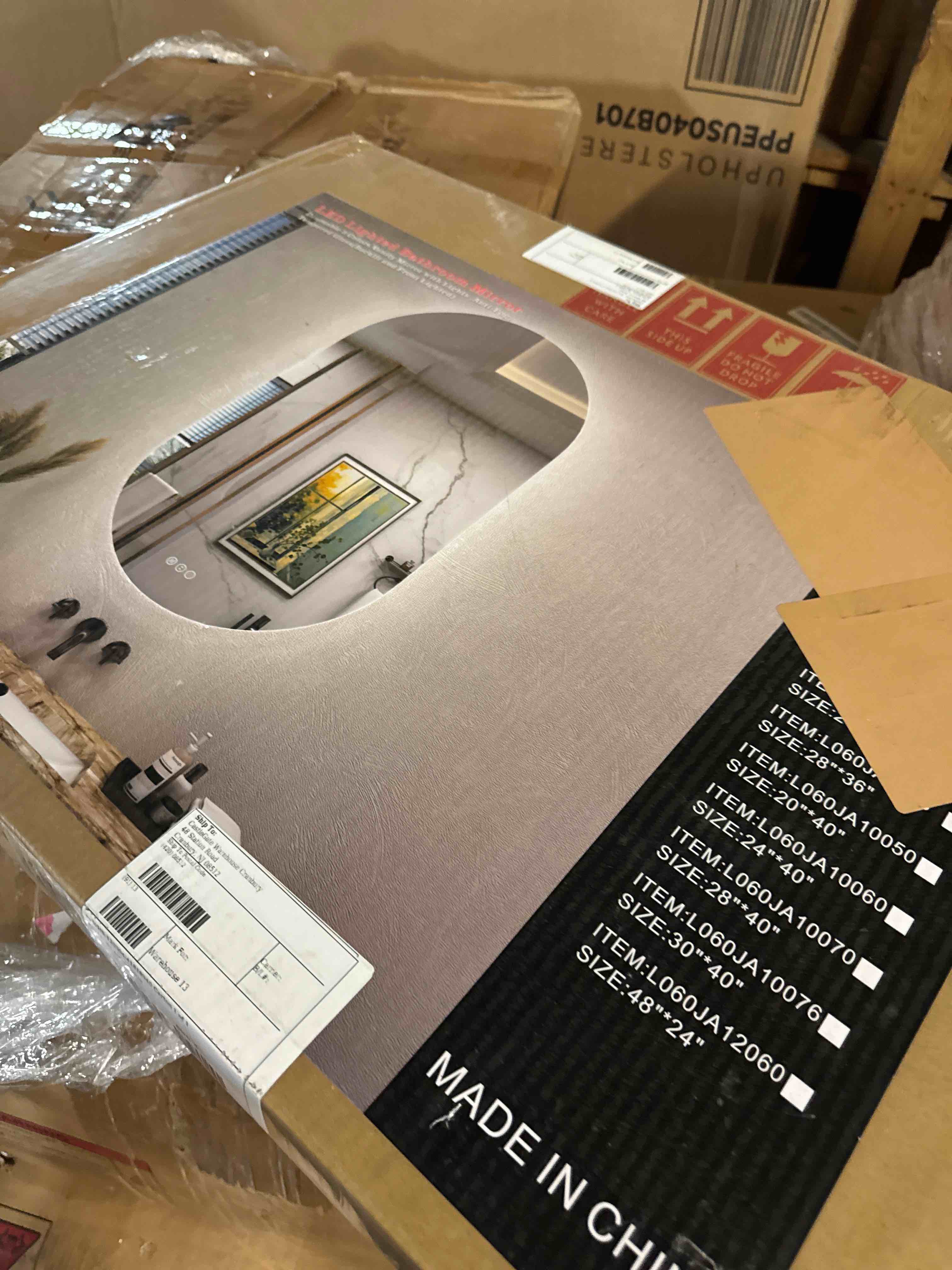 Condition photo showing New/Like New for keonjinn 20 x 32 inch oval led mirror with backlight, hd tempered glass | pill-shaped backlit mirror bathroom, 3 color lights, fast & safe defogging, dimmable, decorative mirrors, horizontal/vertical