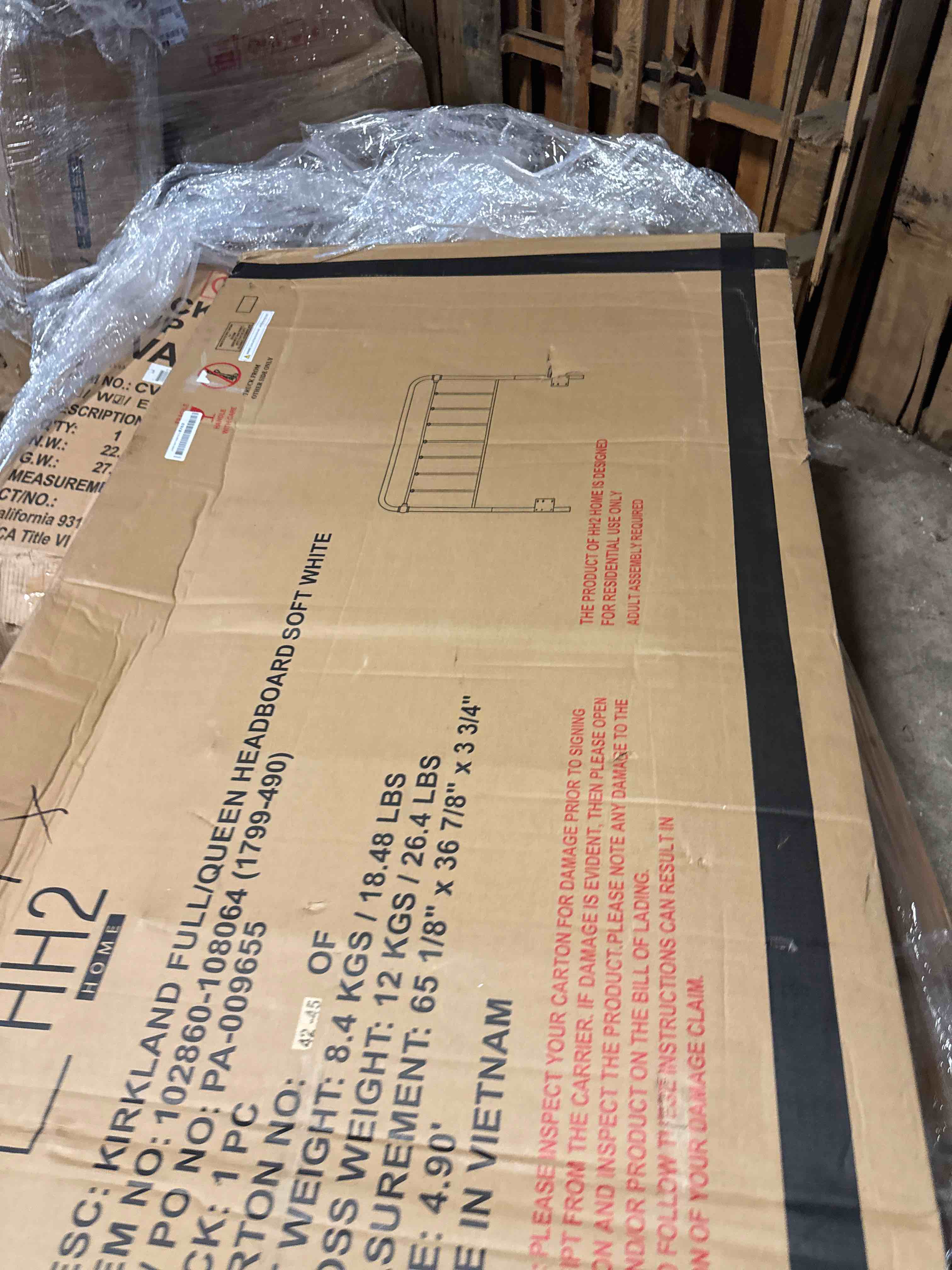 Condition photo showing New/Like New for hillsdale kirkland soft white metal full/queen headboard