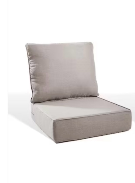 1 plushcore 22 in. x 24 in. x 6 in. 2 piece deep seating outdoor dining chair thick cushion