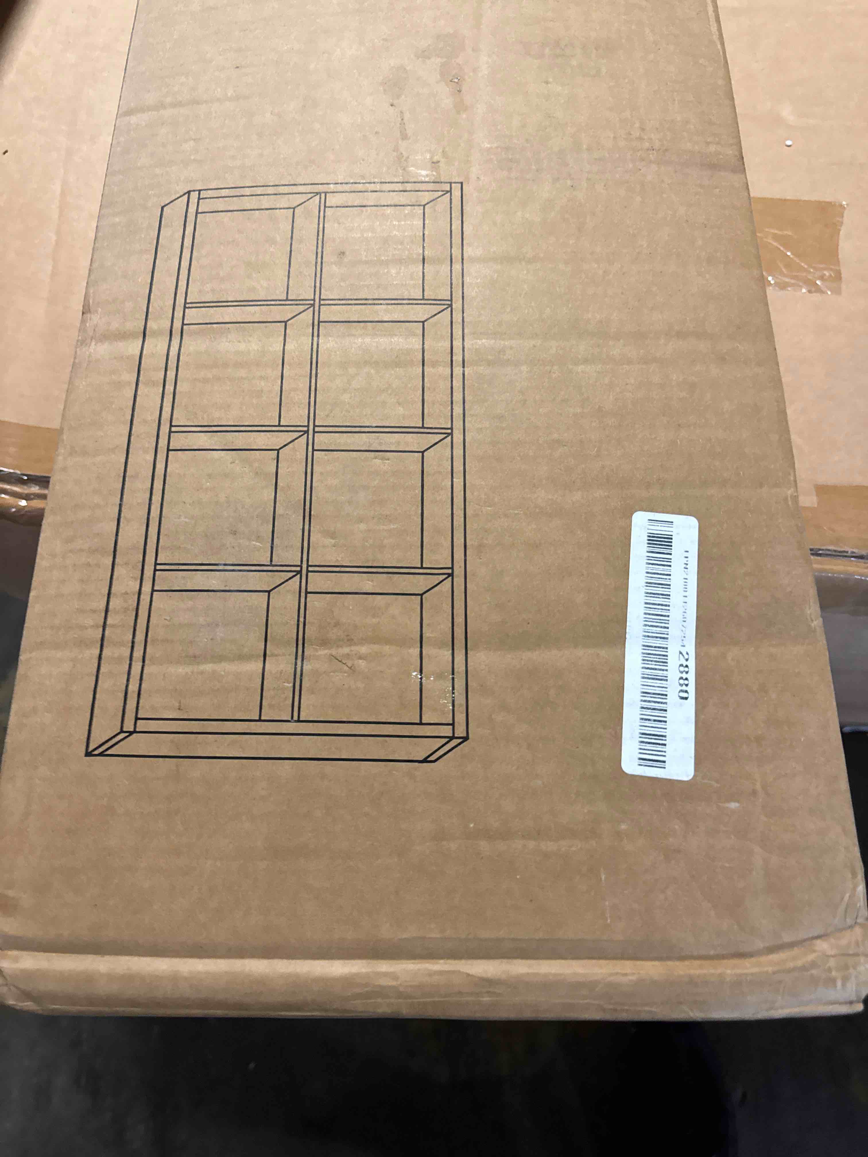 Condition photo showing New/Like New for 8-cube organizer storage with opened back shelves | white 2 x 4 cube bookcase book shleves for home, office (white)