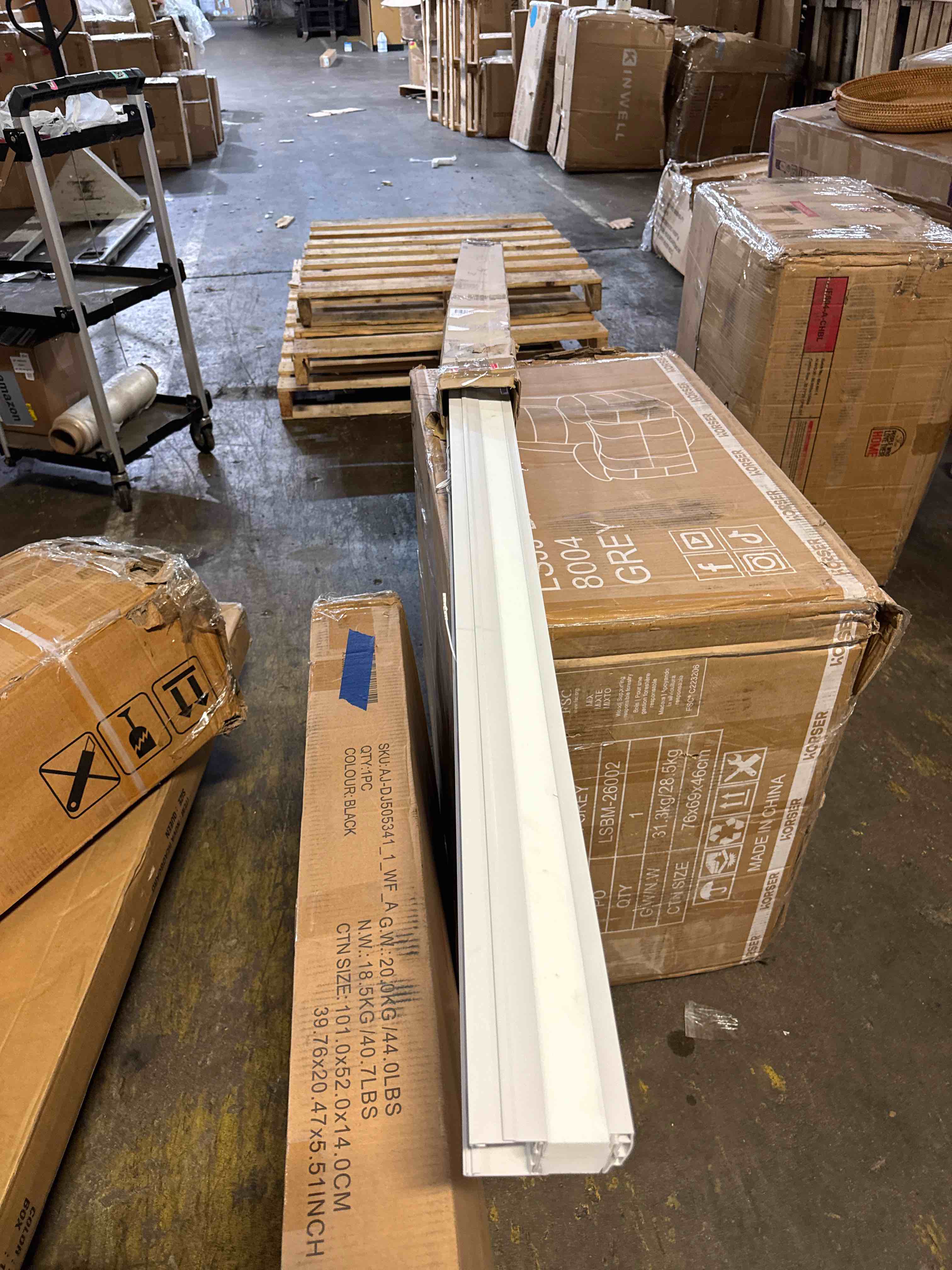 Condition photo showing As Is for cordless cellular honeycomb shade, 21 to 72 wide x 24 to 72 high, cool white, light filtering