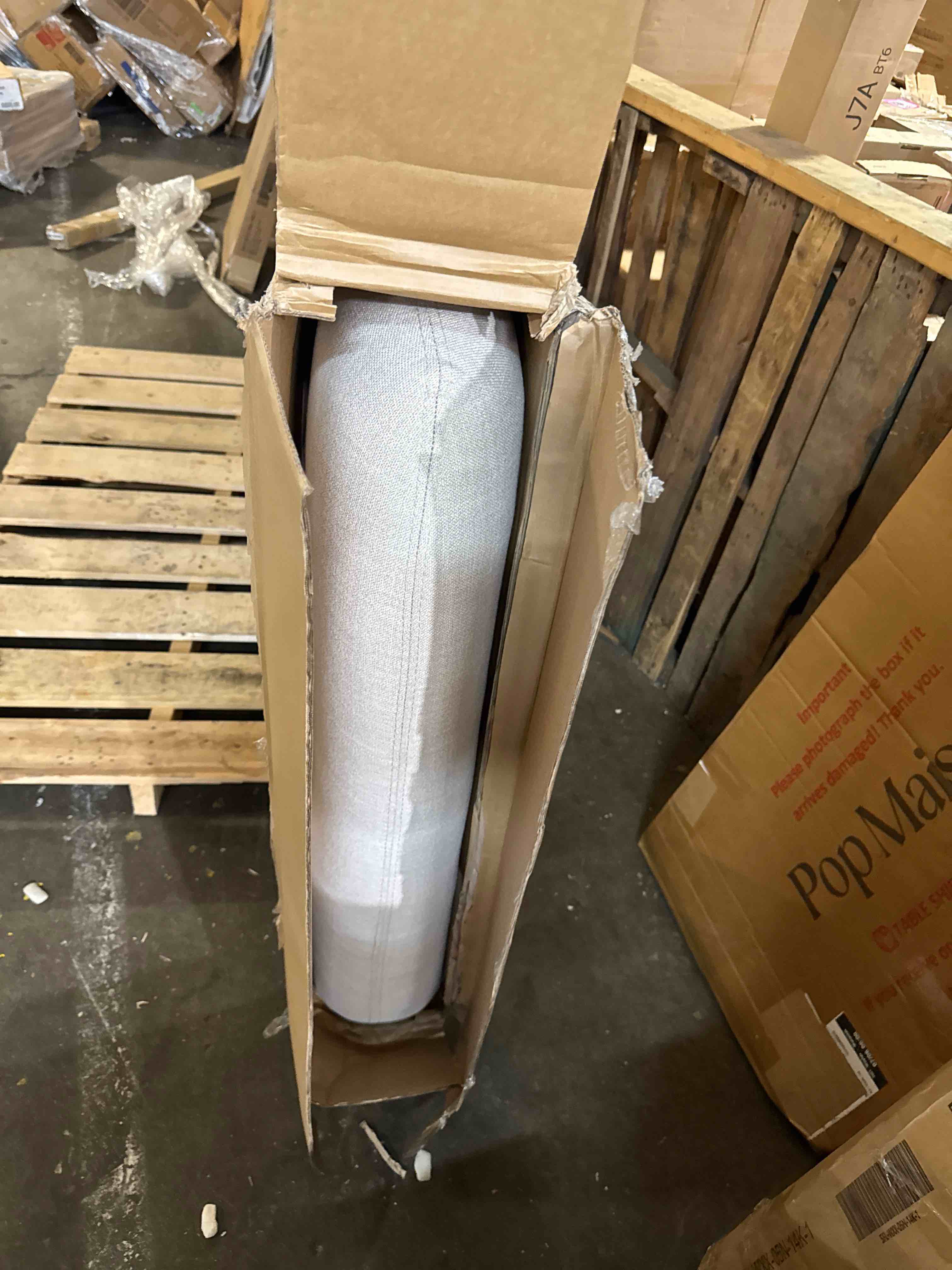 Condition photo showing New/Like New for modway lily tufted linen fabric upholstered king headboard in beige beige king ( similar)