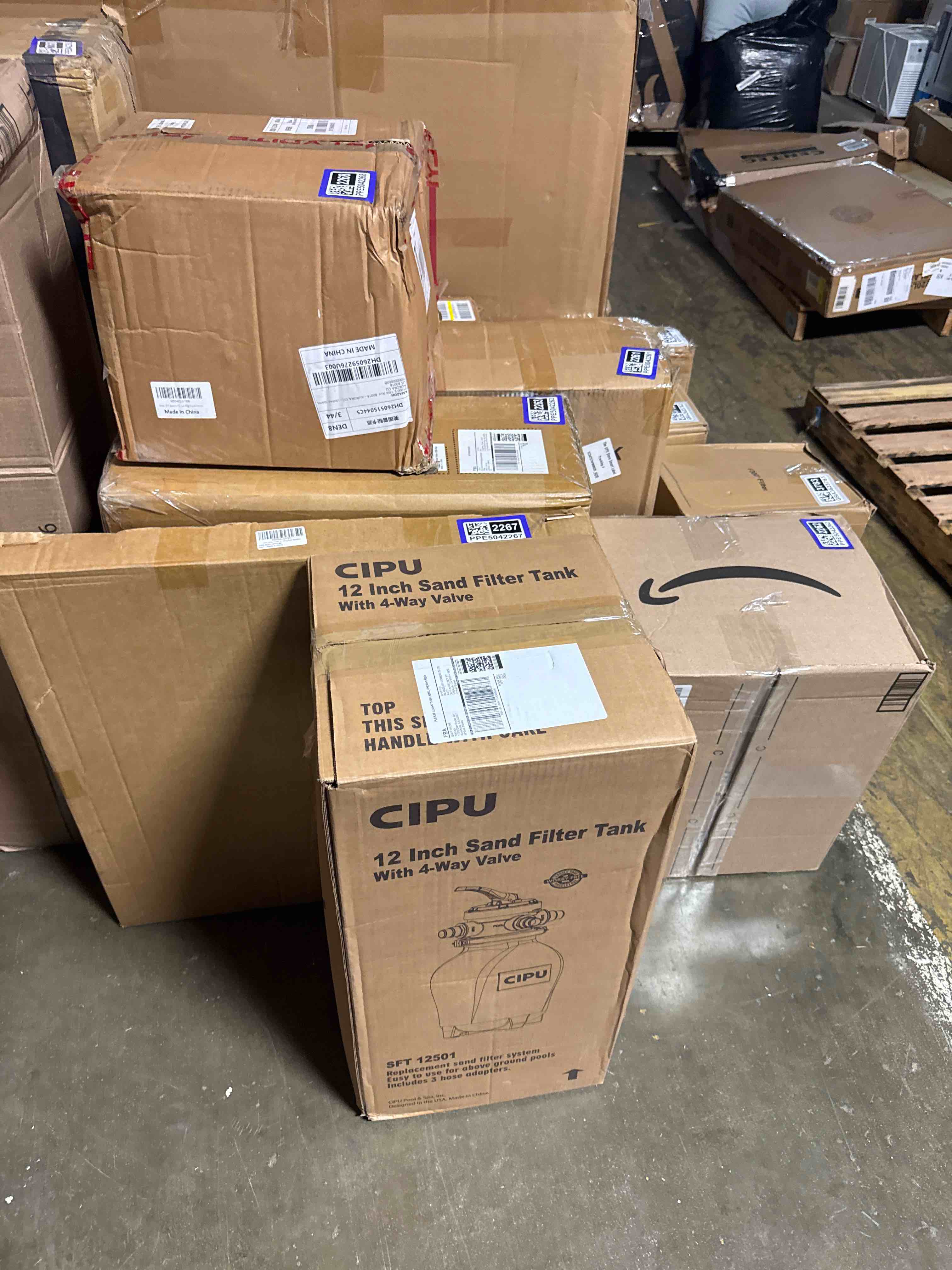 Condition photo showing New/Like New for cipu 12-inch sand filter pump system handy 4-way valve for above ground swimming pools with prefilter pool pump 115v 6-foot cord to easy installation sfps12501 12in up to 18ft pools