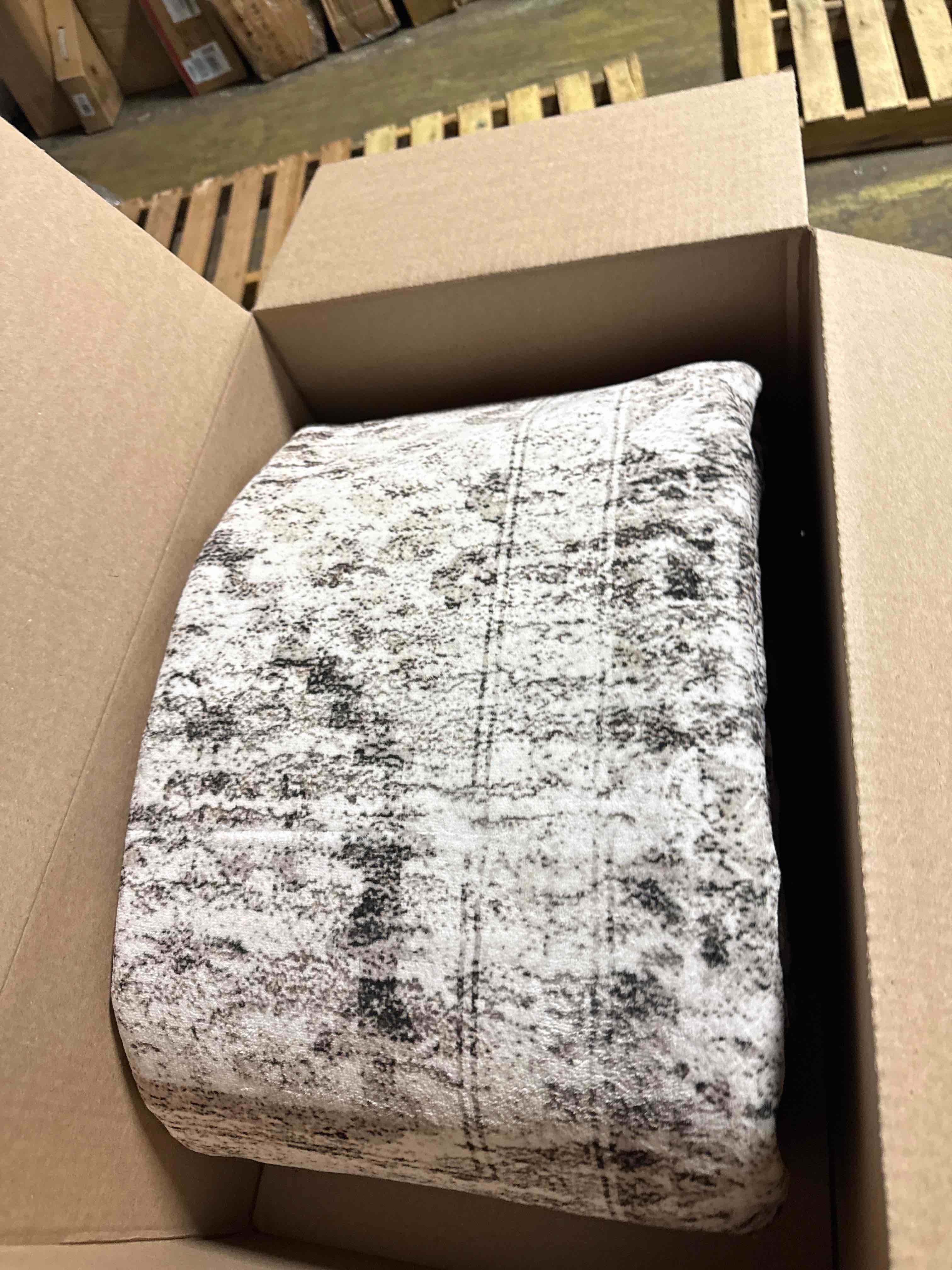 Condition photo showing New/Like New for 8x10 area rugs for living room washable large vintage grey rugs | for bedroom dining kitchen office dorm decor playroom kids nursery, low pile non slip soft indoor distressed floral carpets