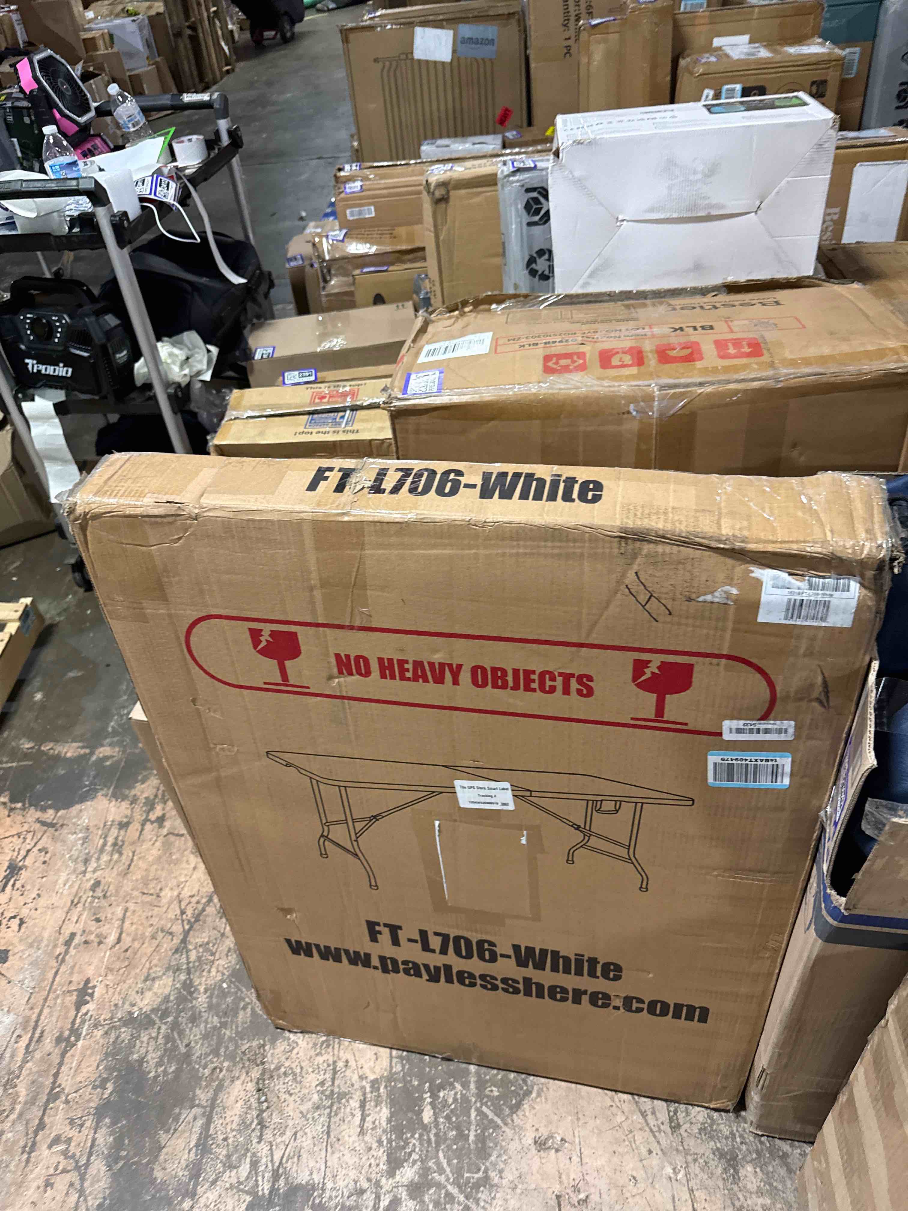 Condition photo showing New/Like New for fdw folding half portable foldable table for parties backyard events, white 70"