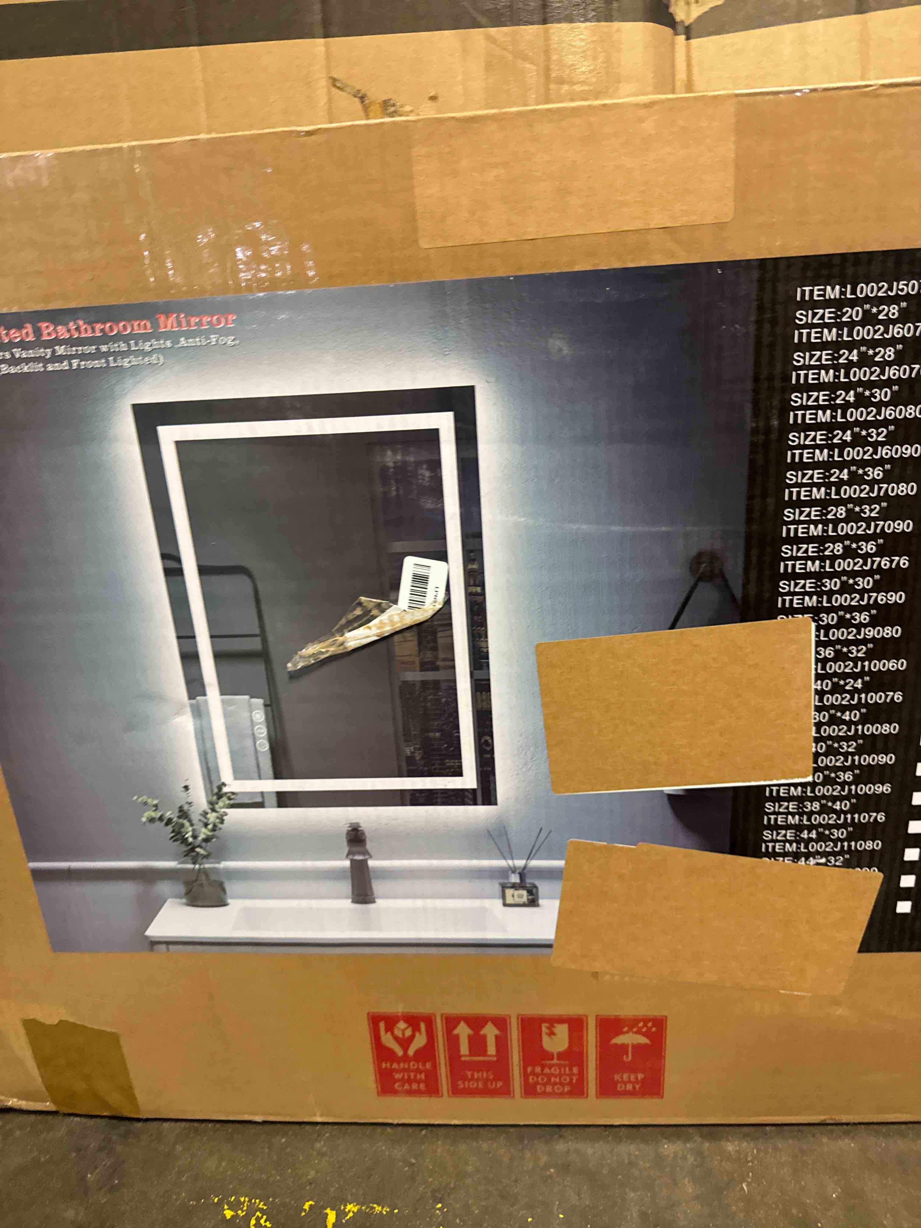Condition photo showing New/Like New for loaao 24"x32" led bathroom mirror with lights | anti-fog, dimmable, 3 color temperature, backlit + front lit, memory function, tempered glass, ul listed