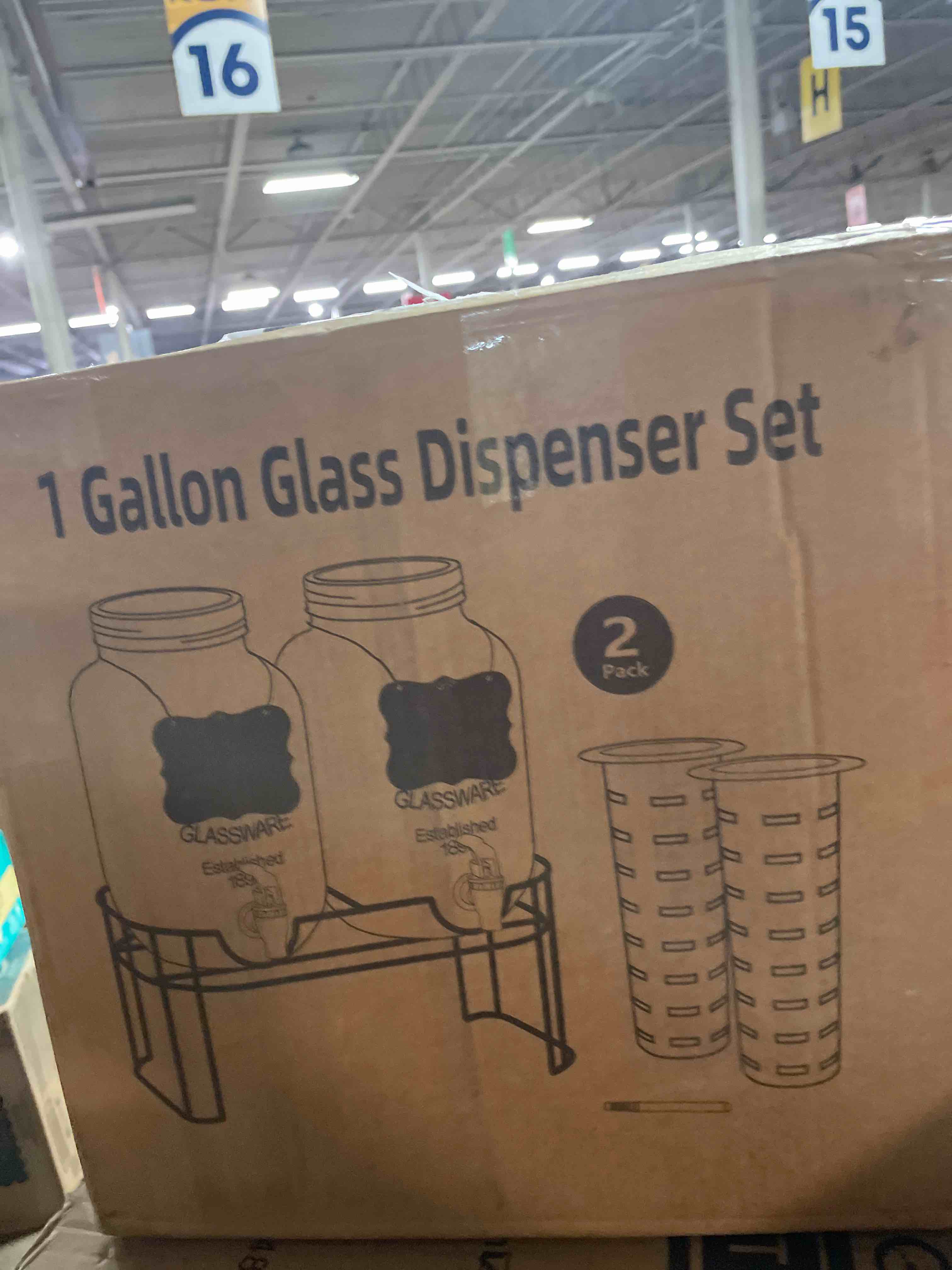Condition photo showing New/Like New for 1 gallon glass drink dispensers for parties?lemonade beverage dispenser with stand and spigot for bbq, picnic, party,laundry detergent dispenser 1 gallon double with stand
