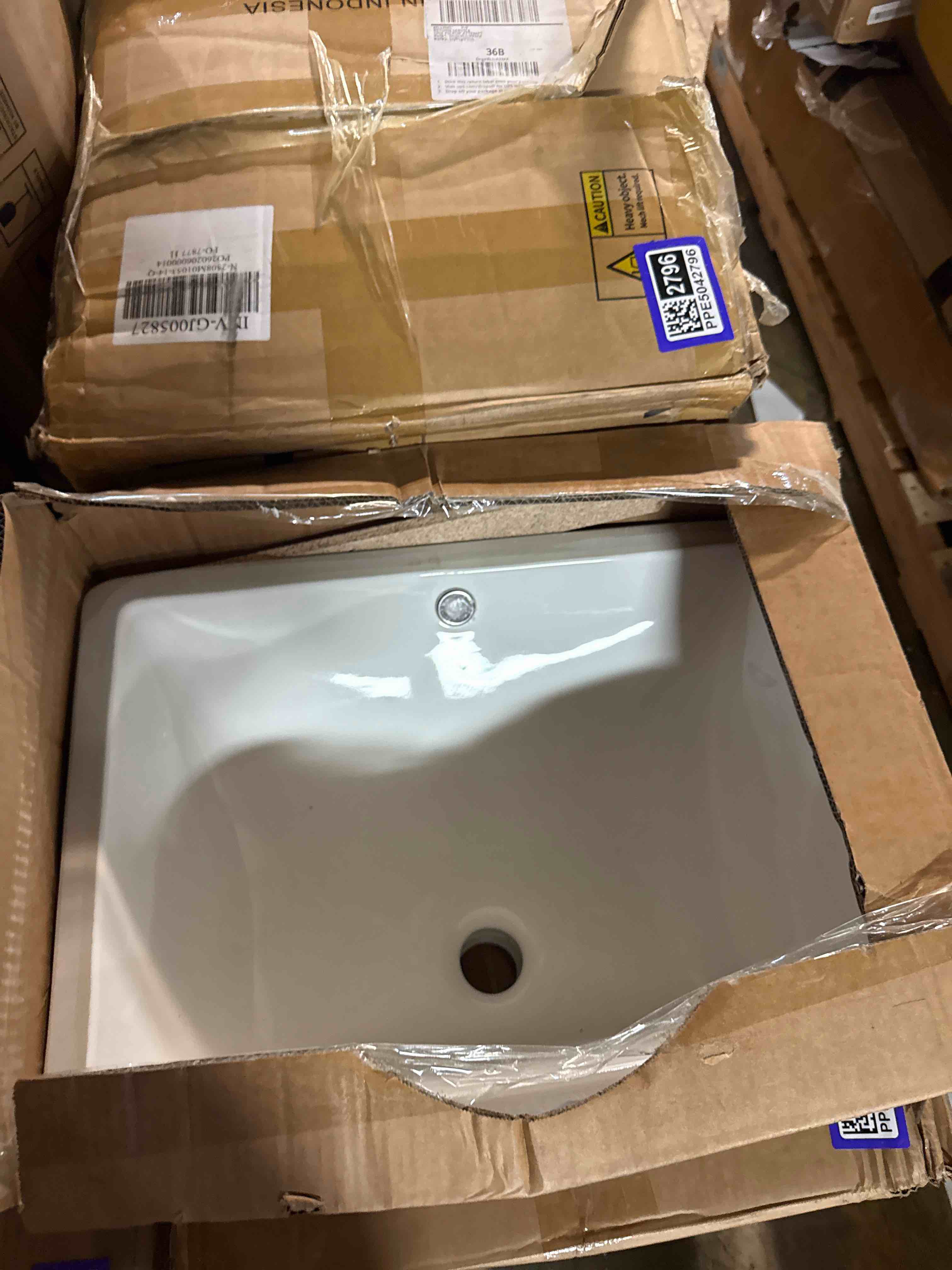 Condition photo showing New/Like New for undermount bathroom sink rectangular - sarlai 20 x 15 inch bathroom sink rectrangle undermount pure white porcelain ceramic lavatory vanity vessel sink