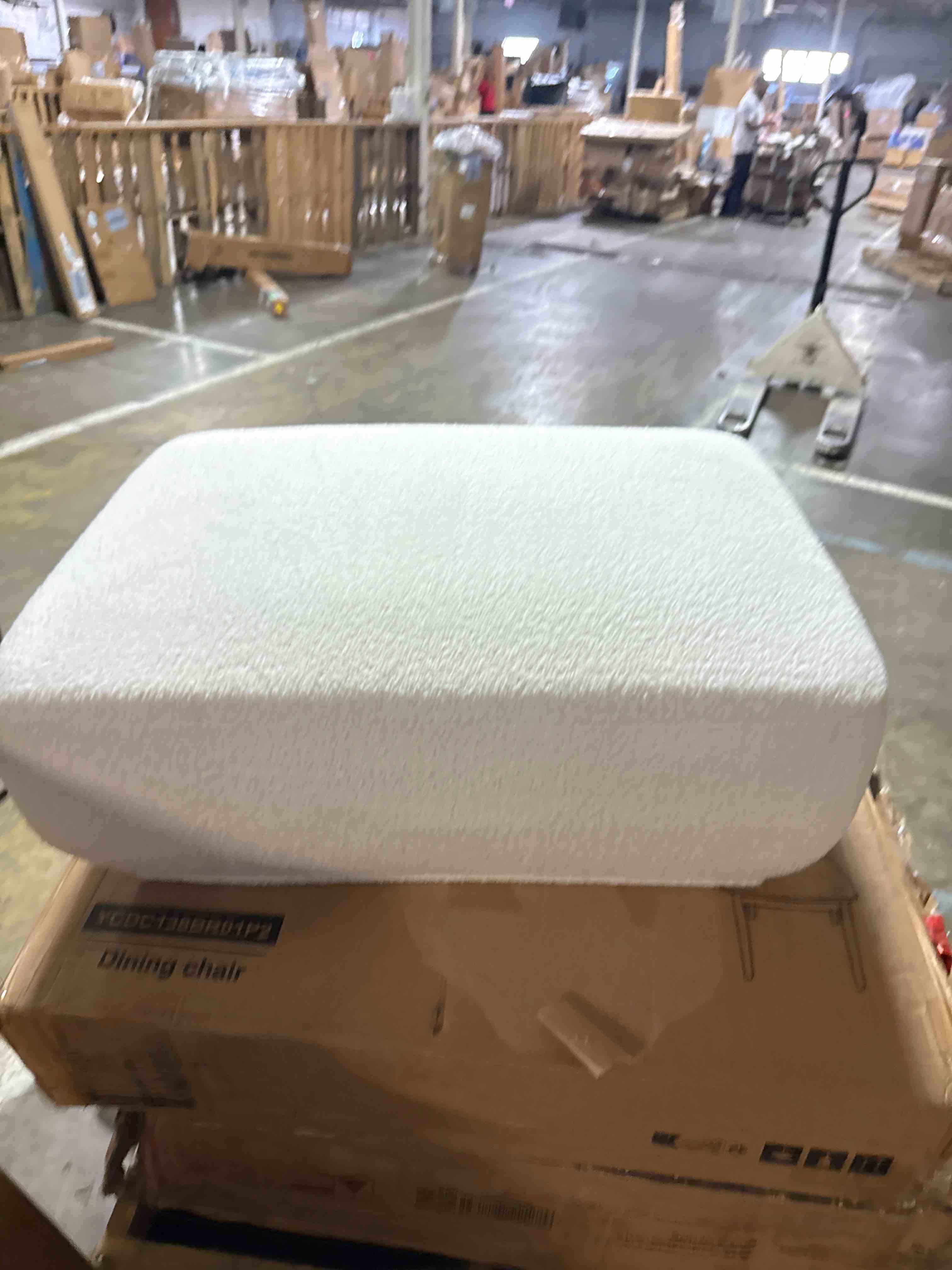 Condition photo showing Good Condition for sto'sense oversized square ottoman, modern boneless cloud foot rest foam support, modular sectional sofa stool for living room, bedroom & small spaces, no assembly required