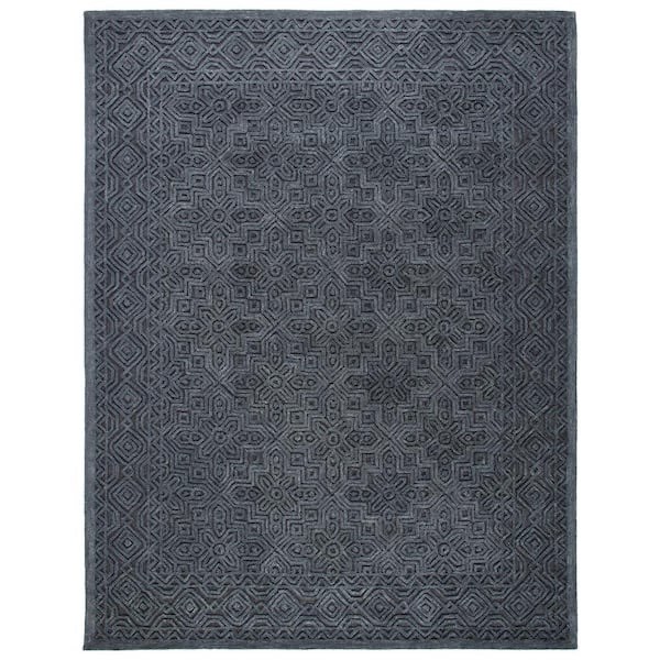 textural charcoal 8 ft. x 10 ft. solid color geometric area rug