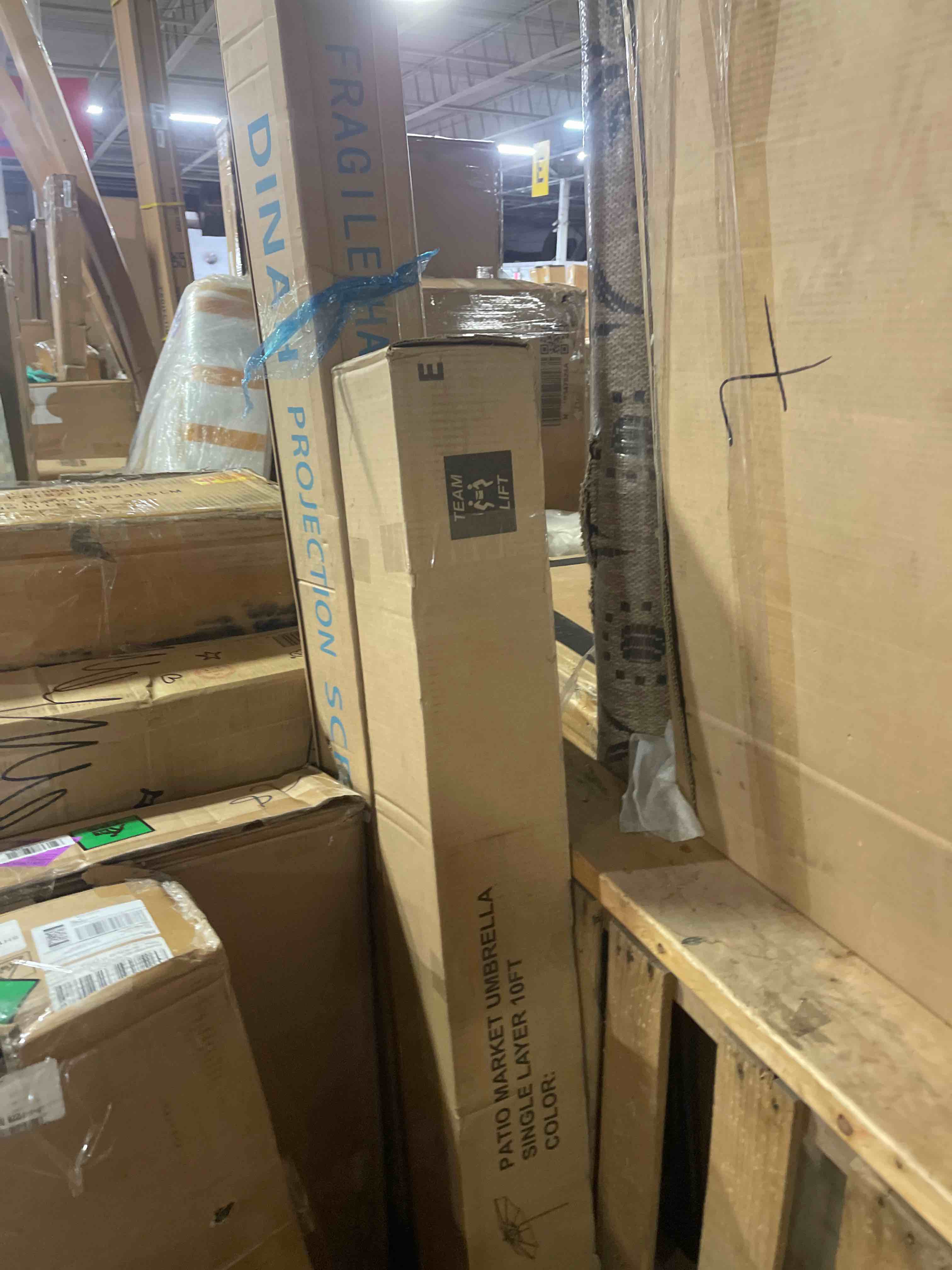 Condition photo showing New/Like New for blissun patio umbrella, yard umbrella, outdoor market umbrella with push button tilt crank