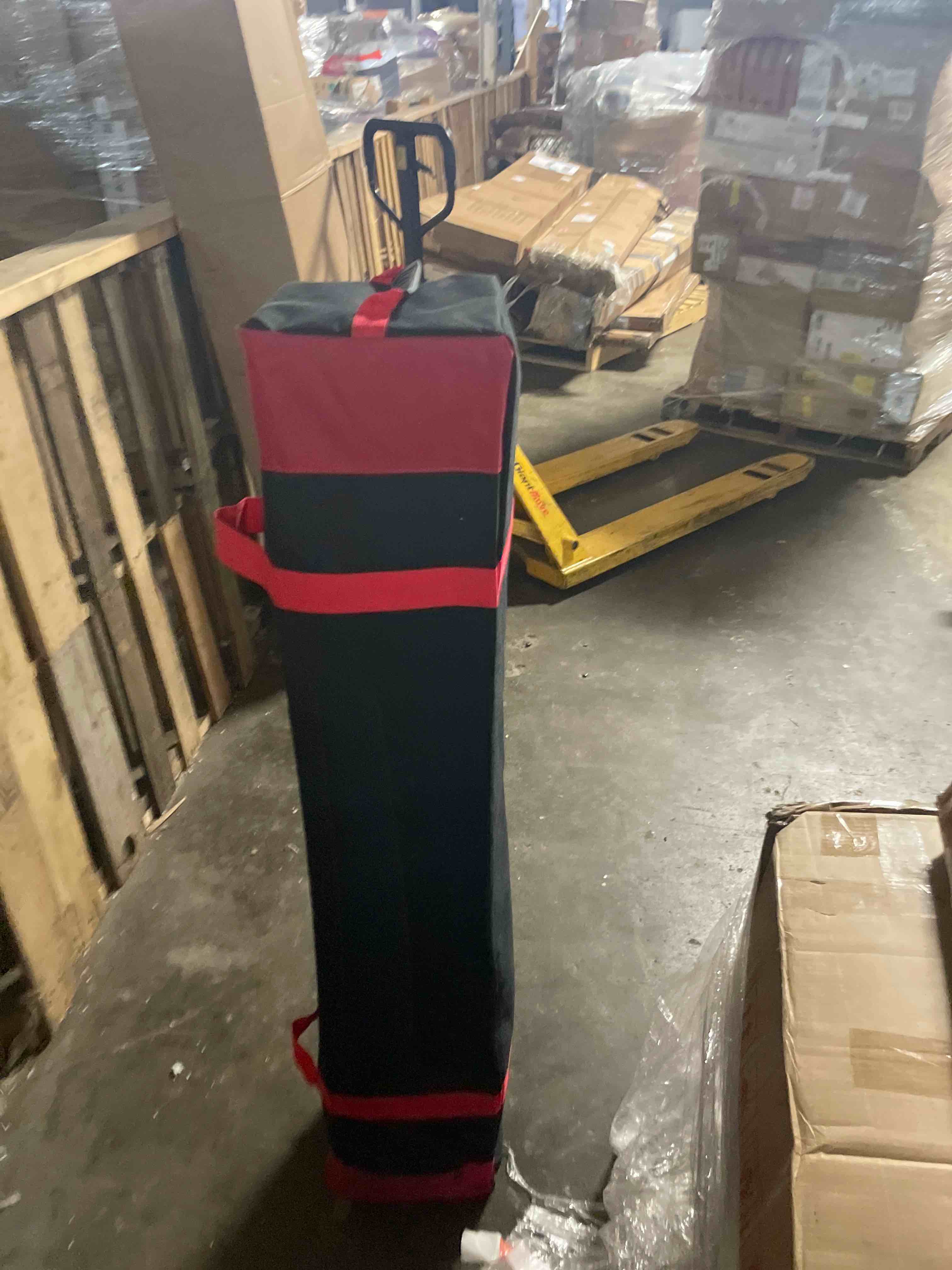Condition photo showing New/Like New for crown shades 10x10 pop up canopy instant commercial canopy including 1 removable sidewall, 4 ropes, 8 stakes, 4 weight bags, sto 'n go bag, beige