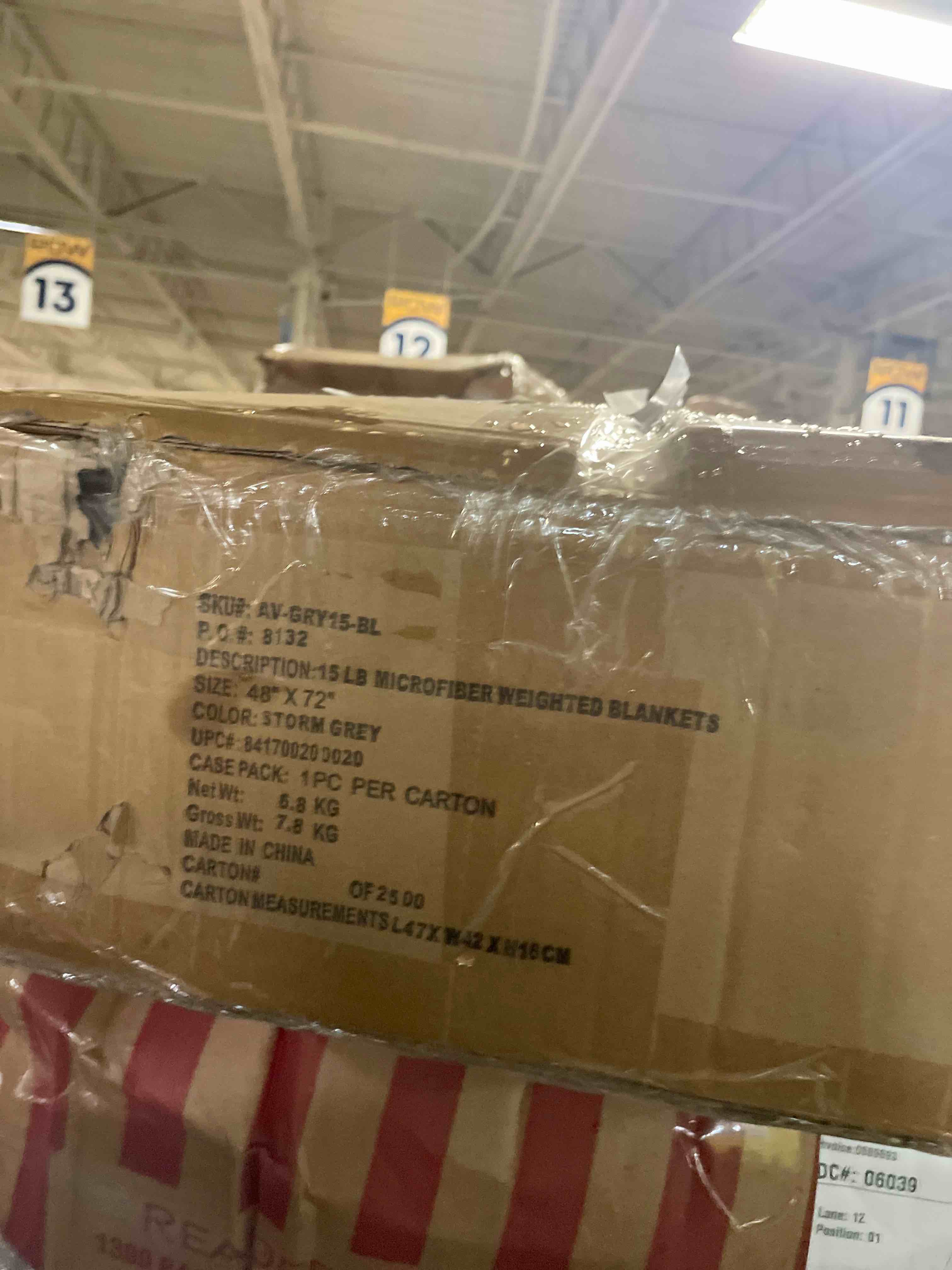 Condition photo showing New/Like New for bare home weighted blanket all-natural 100% cotton with nontoxic glass beads 48"x72" 15lbs, light grey 48" x 72" 15 lbs 04 - cotton light grey