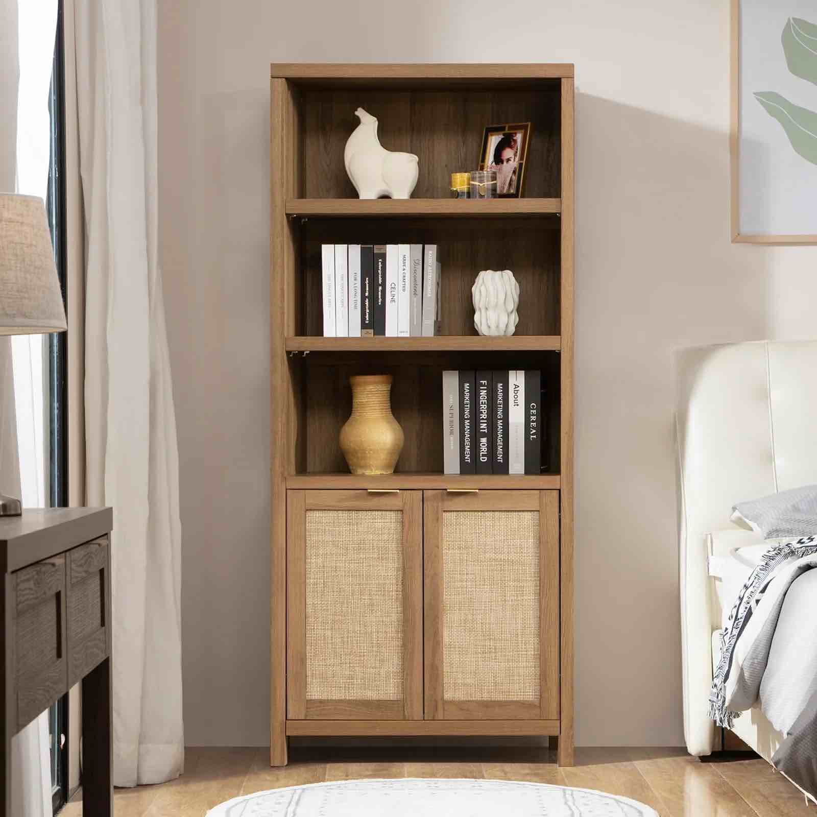 savanna 5-shelf tall bookcase 