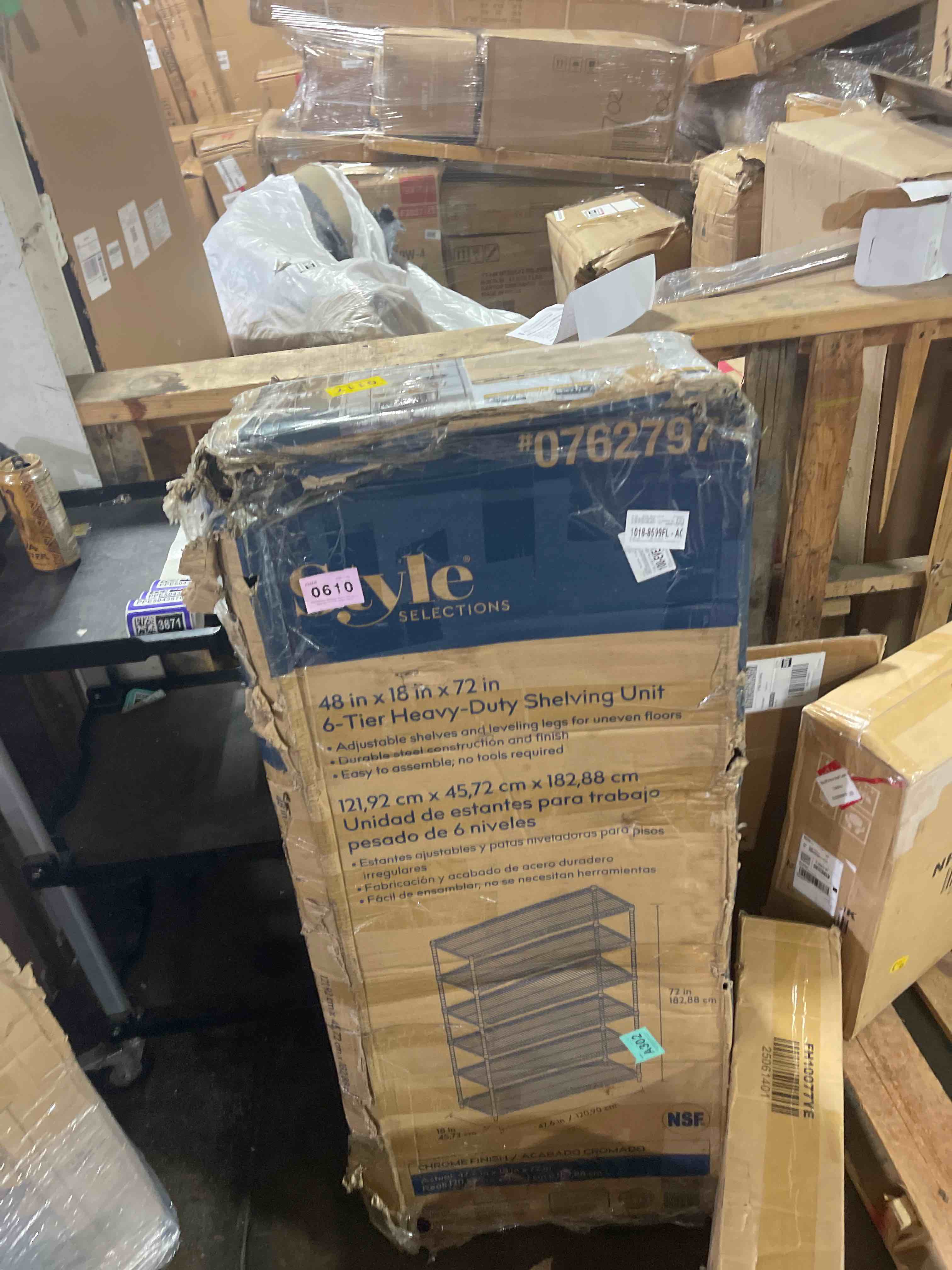 Condition photo showing New/Like New for style selections utility shelving unit