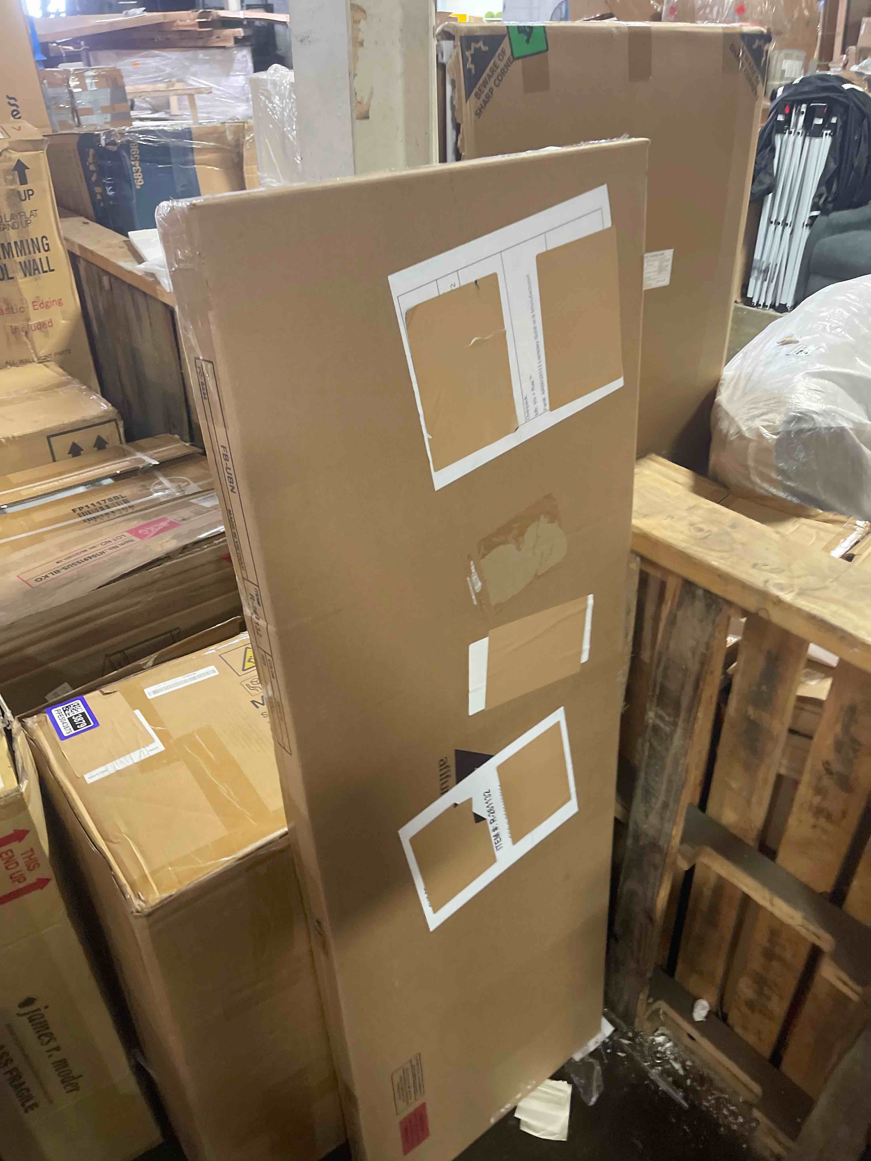 Condition photo showing New/Like New for afi full mission headboard white: painted wood, spindle design, 44.25" height, box spring required