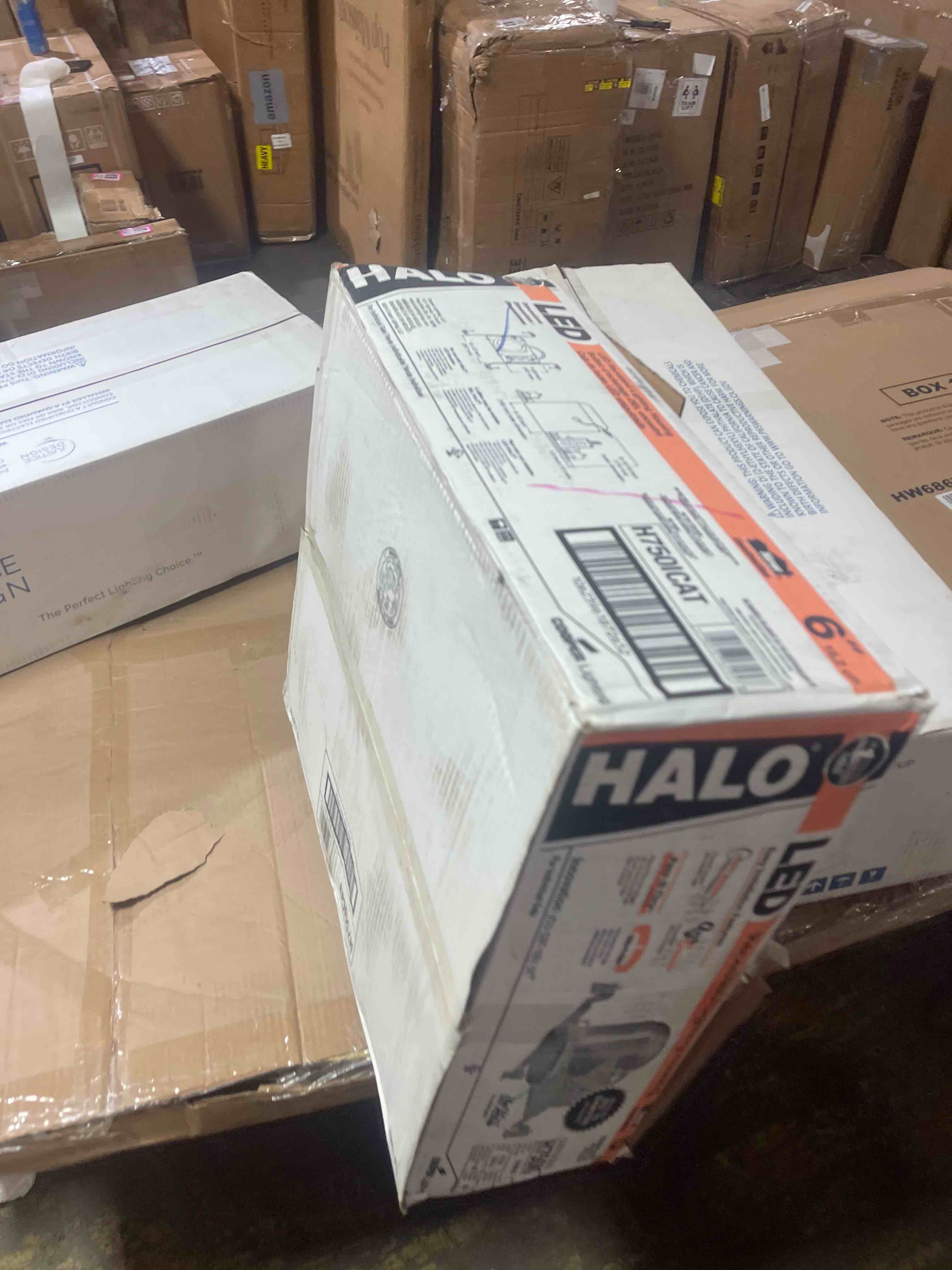 Condition photo showing New/Like New for h750 6 in. aluminum led recessed lighting housing for new construction ceiling, t24, ic rated, air-tite (6-pack)