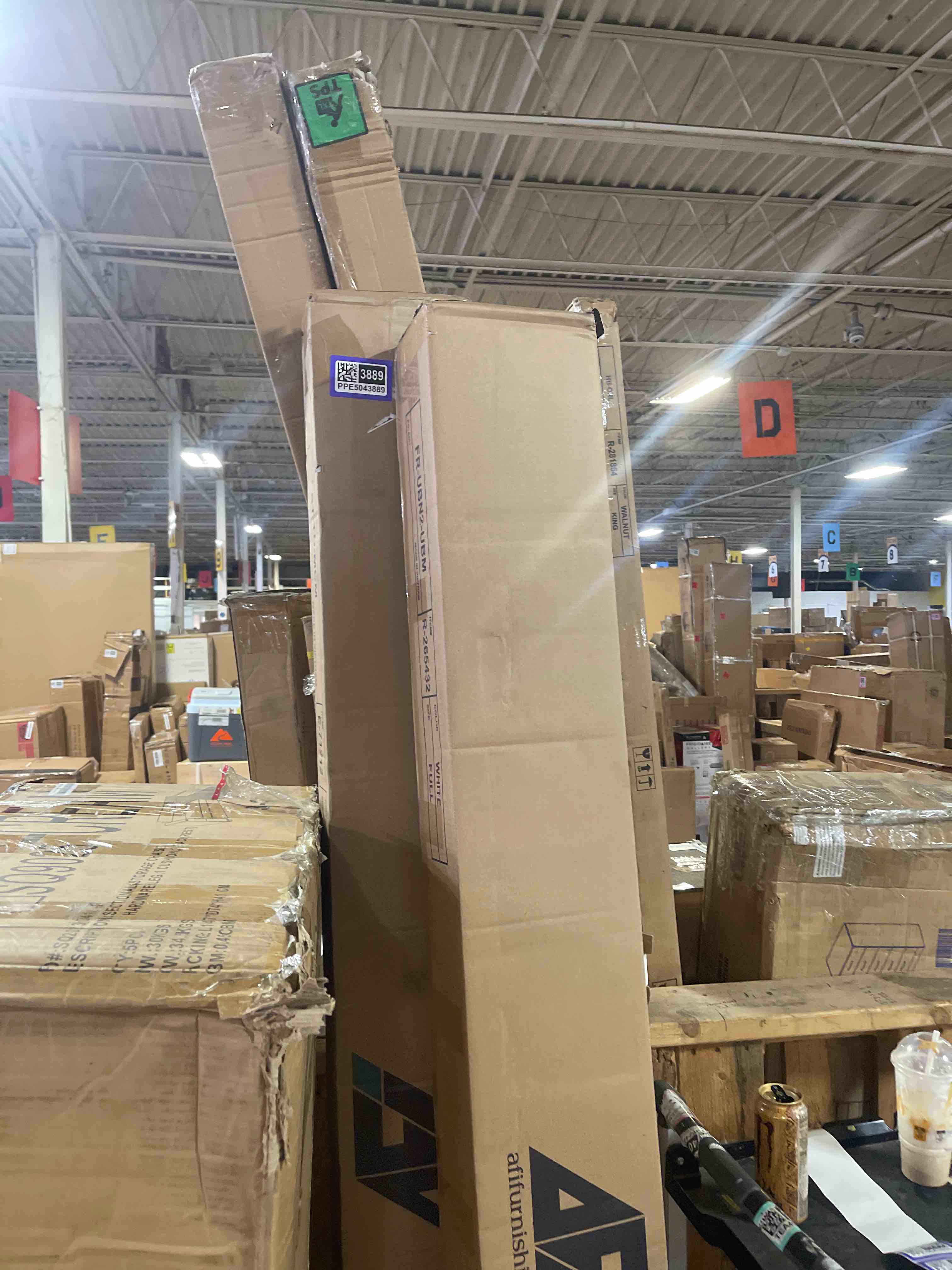 Condition photo showing New/Like New for full boston bed white - afi: solid hardwood, no box spring required, modern design