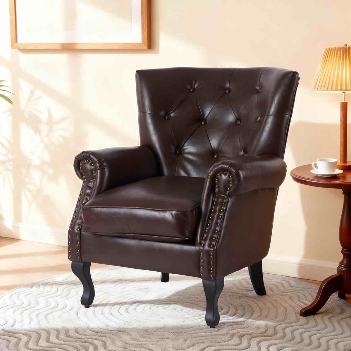 diavion 24"w faux leather wingback chair