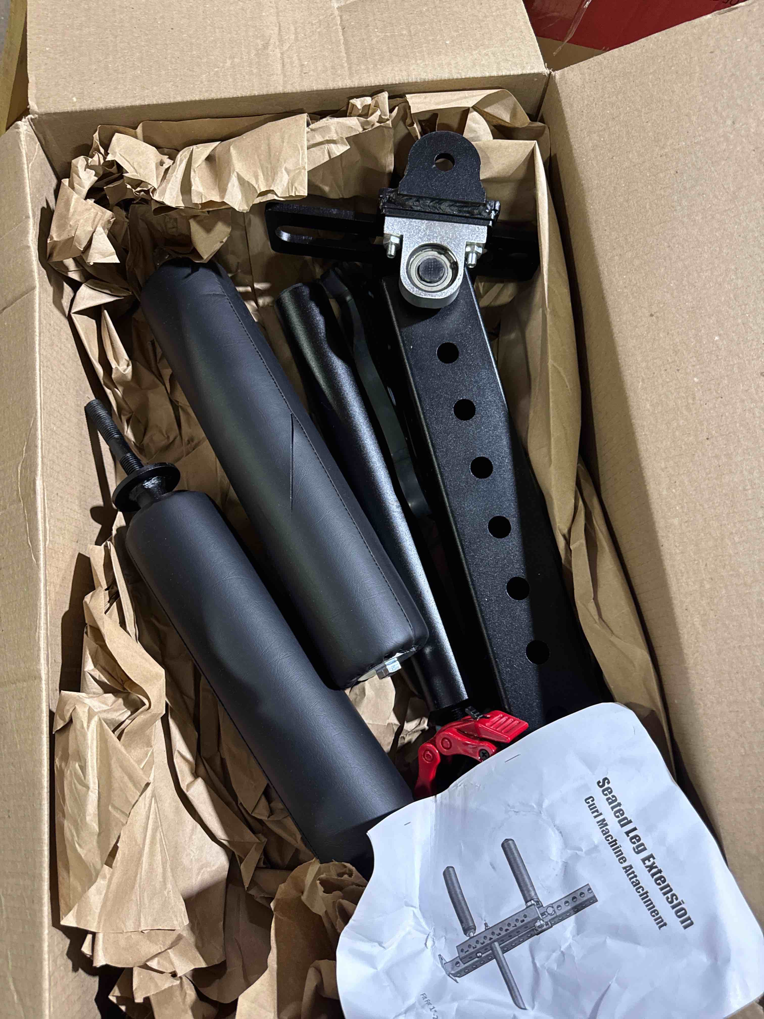 Condition photo showing As Is for leg extension and curl machine adjustable leg extension attachment seated lower body special leg rotary machine leg extension rack attachment hole diameter 18mm