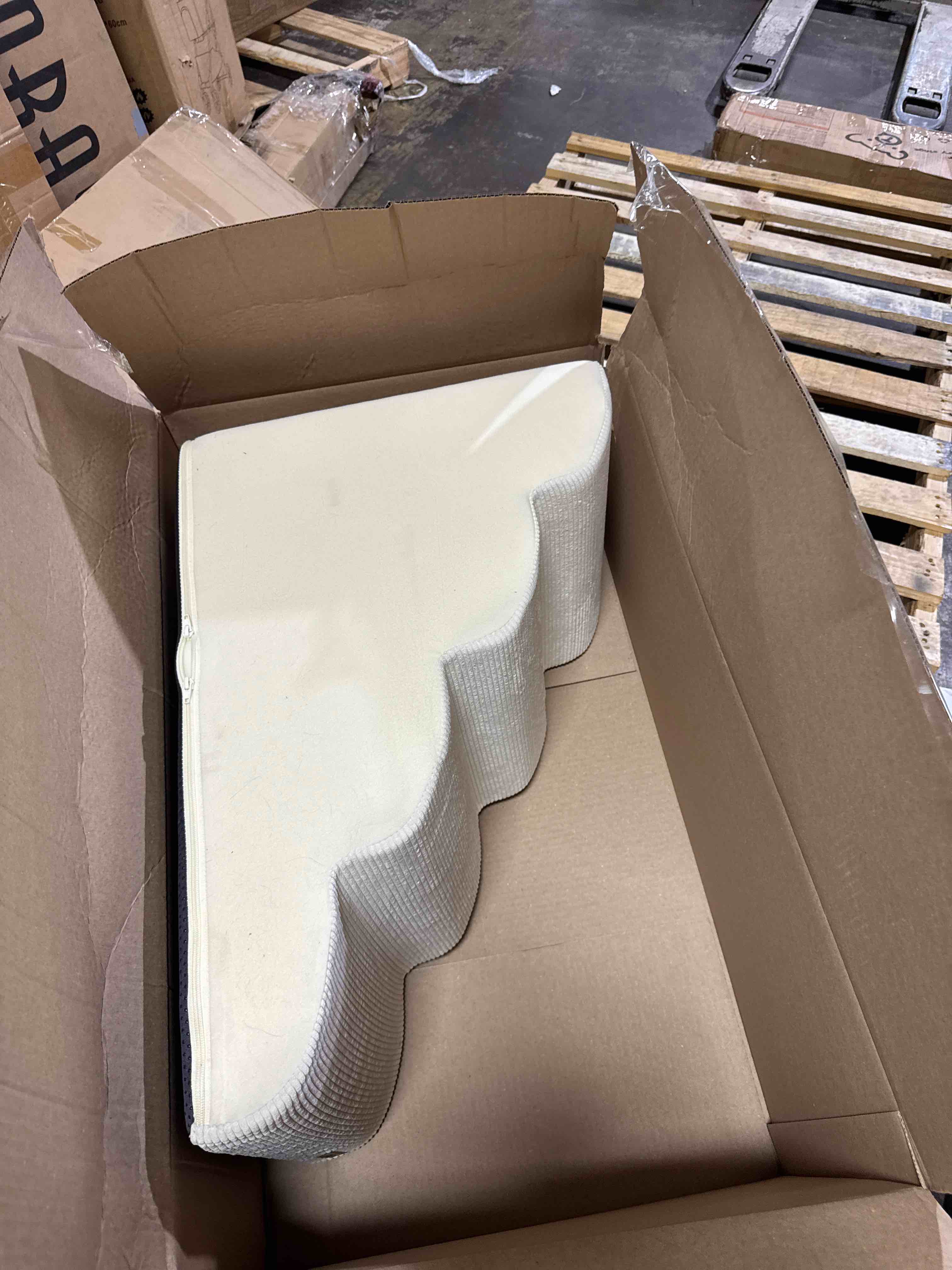 Condition photo showing New/Like New for dog stairs for small dogs - high density foam pet steps, extra wide dog ramp with non-slip bottom for high beds, couch and sofa, best for dogs injured, older doggy cats