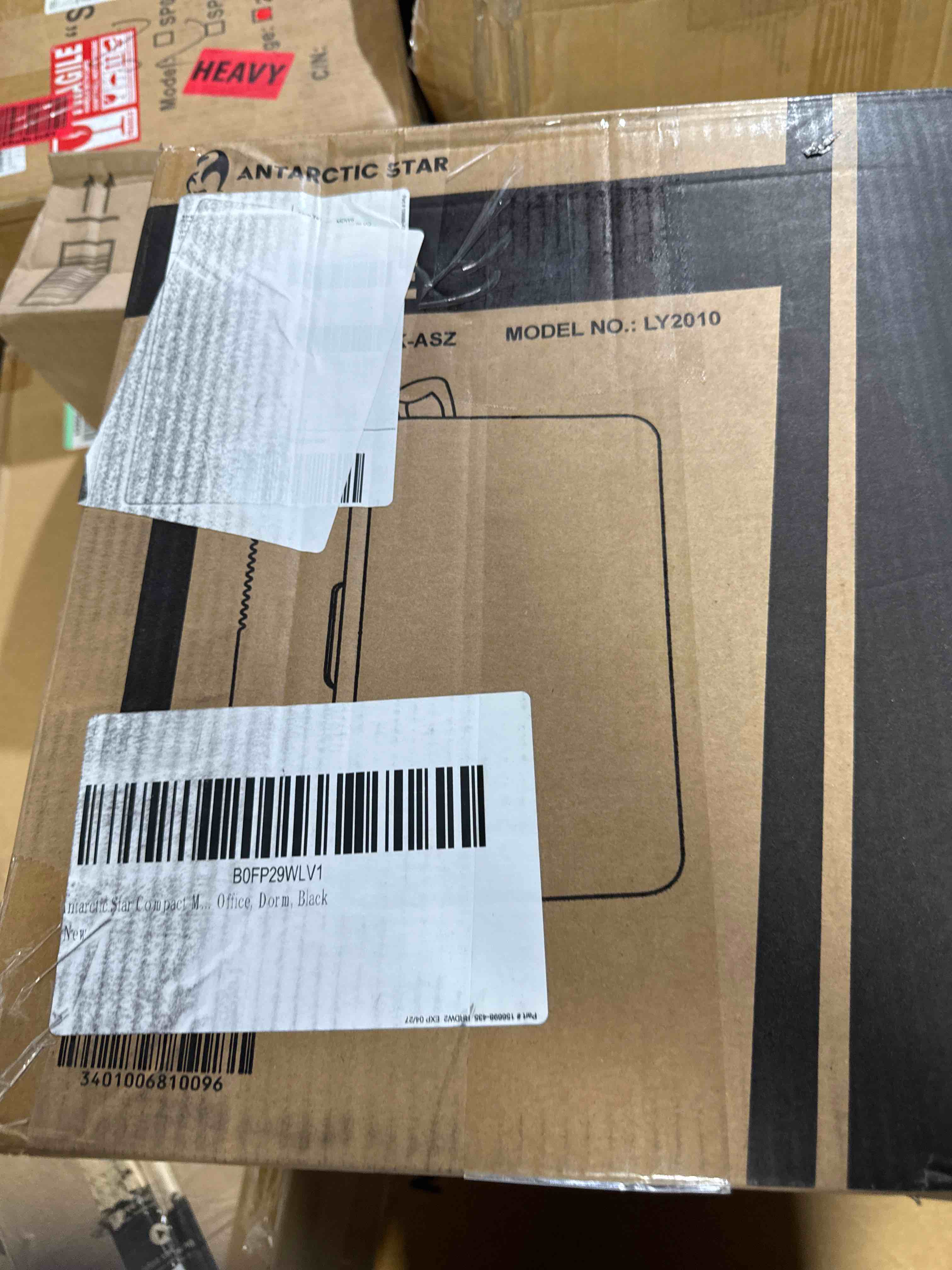Condition photo showing New/Like New for antarctic star compact mini fridge, 10l portable small refrigerator, 2.6 gal desktop fridge with ac/dc adapters, small cosmetics cooler for beverage, food, makeup, bedroom, office, dorm, black