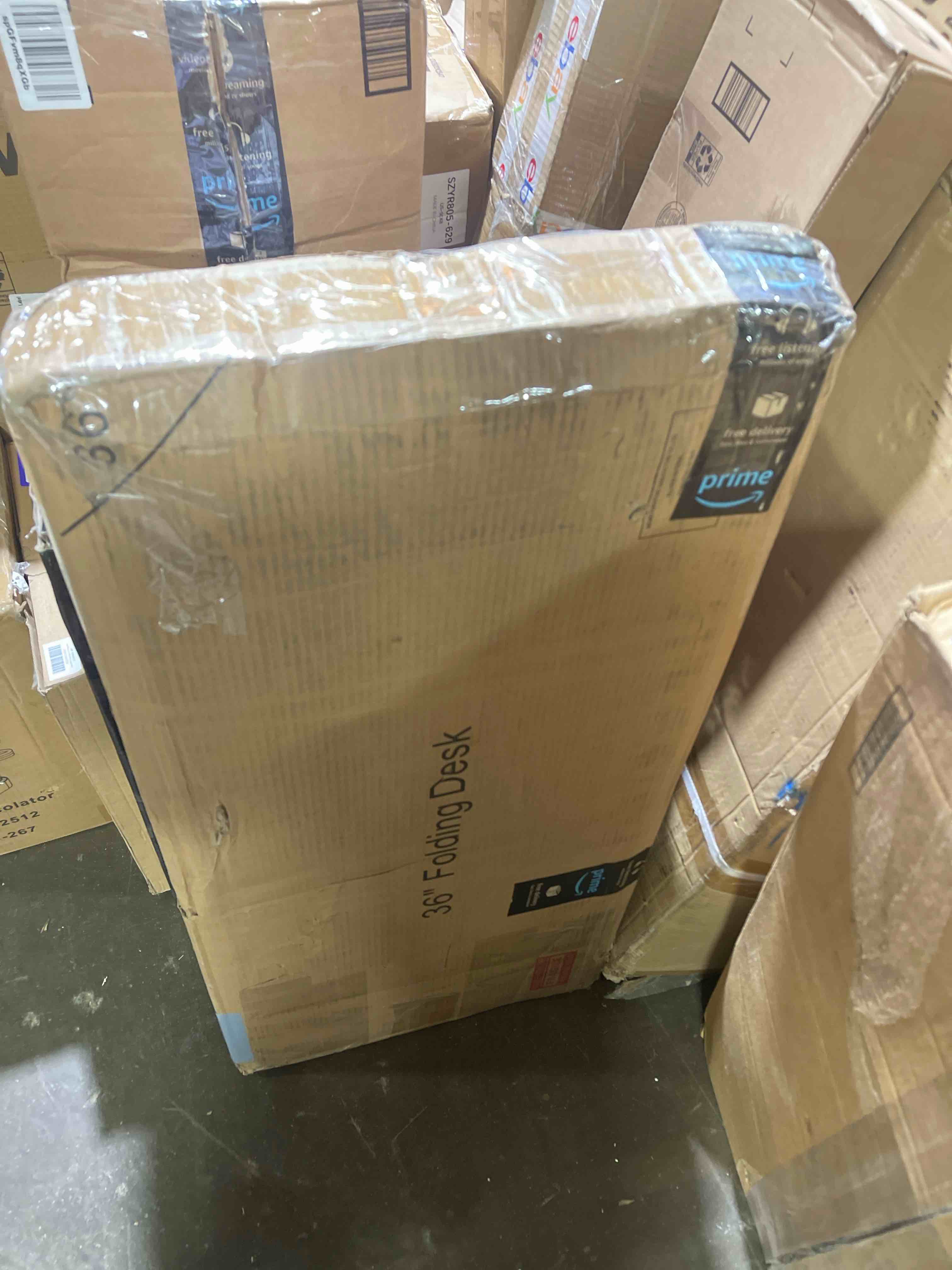 Condition photo showing New/Like New for temi small computer desk folding table - 35.8" foldable office desk, no assembly, perfect for small spaces in bedroom, dorm, or apartment, portable mini desk or study table with compact design, brown 35.8 inch no power outlets rustic brown
