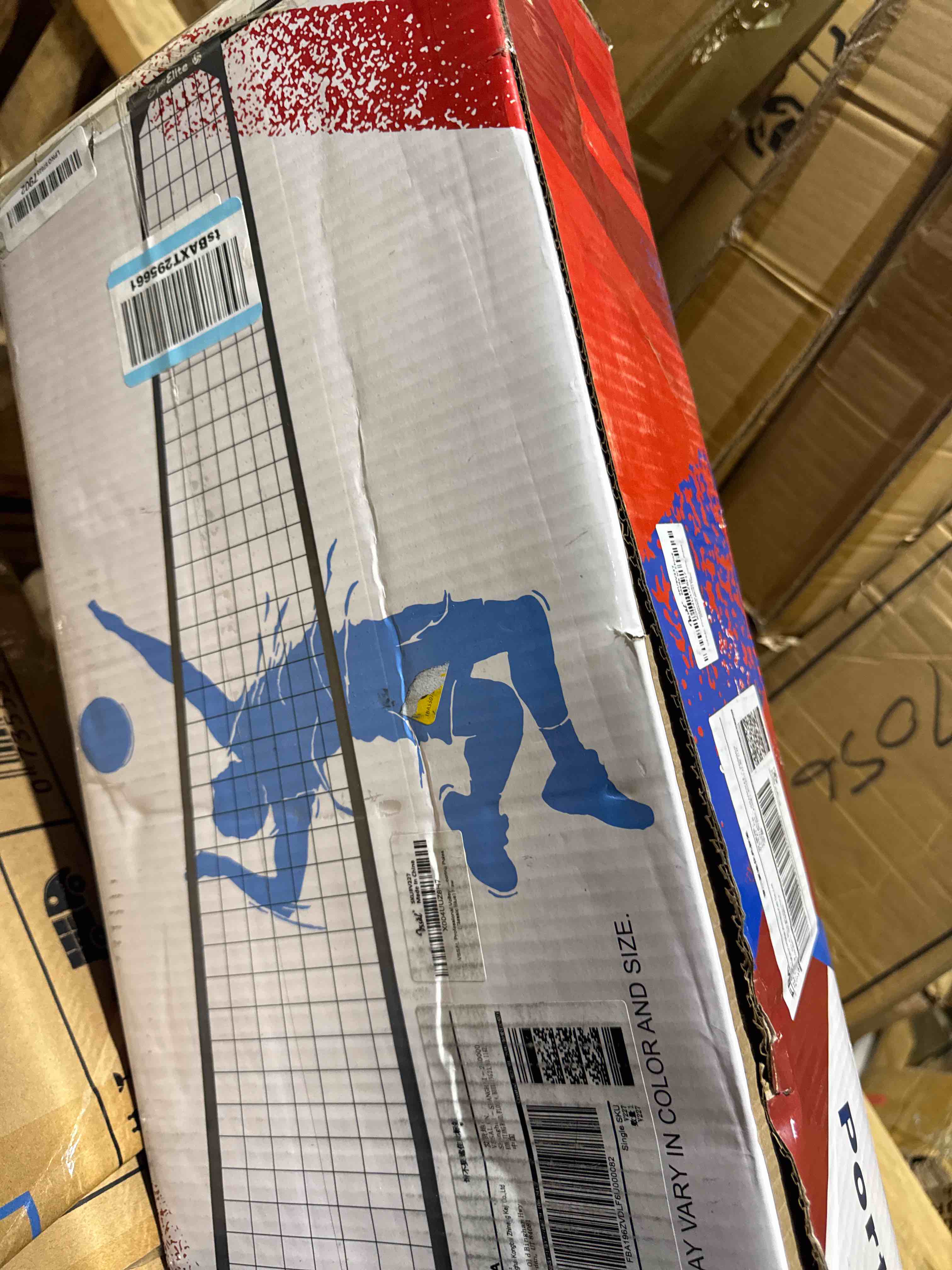 Condition photo showing New/Like New for professional volleyball net set heavy duty for outdoor backyard portable with aluminum scoring poles, 20ft/32ft optional nets system, adjustable regulation height classic blue 32 ft