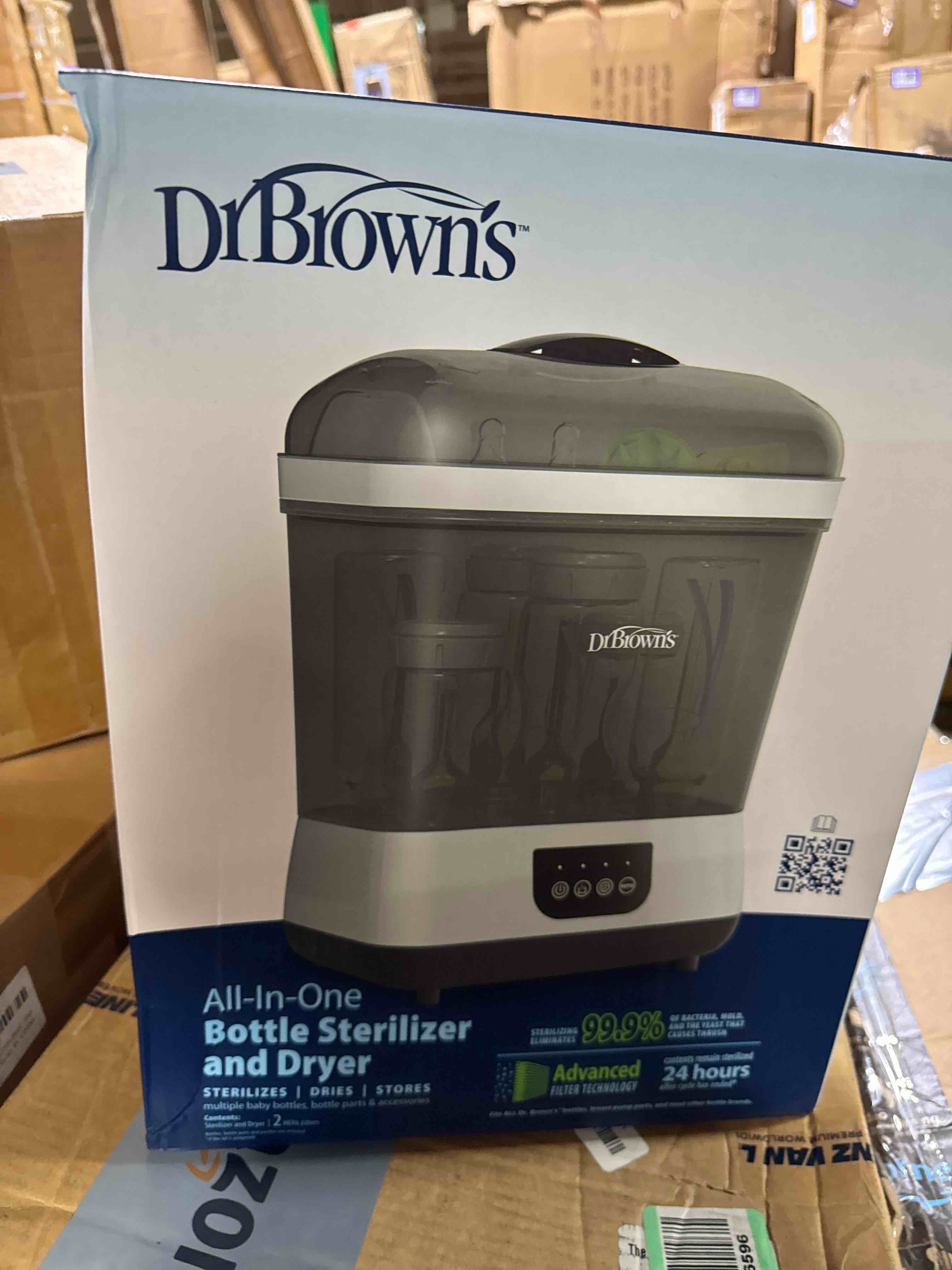 Condition photo showing New/Like New for dr. brown's all-in-one sterilizer and dryer for baby bottles, parts and other newborn essentials