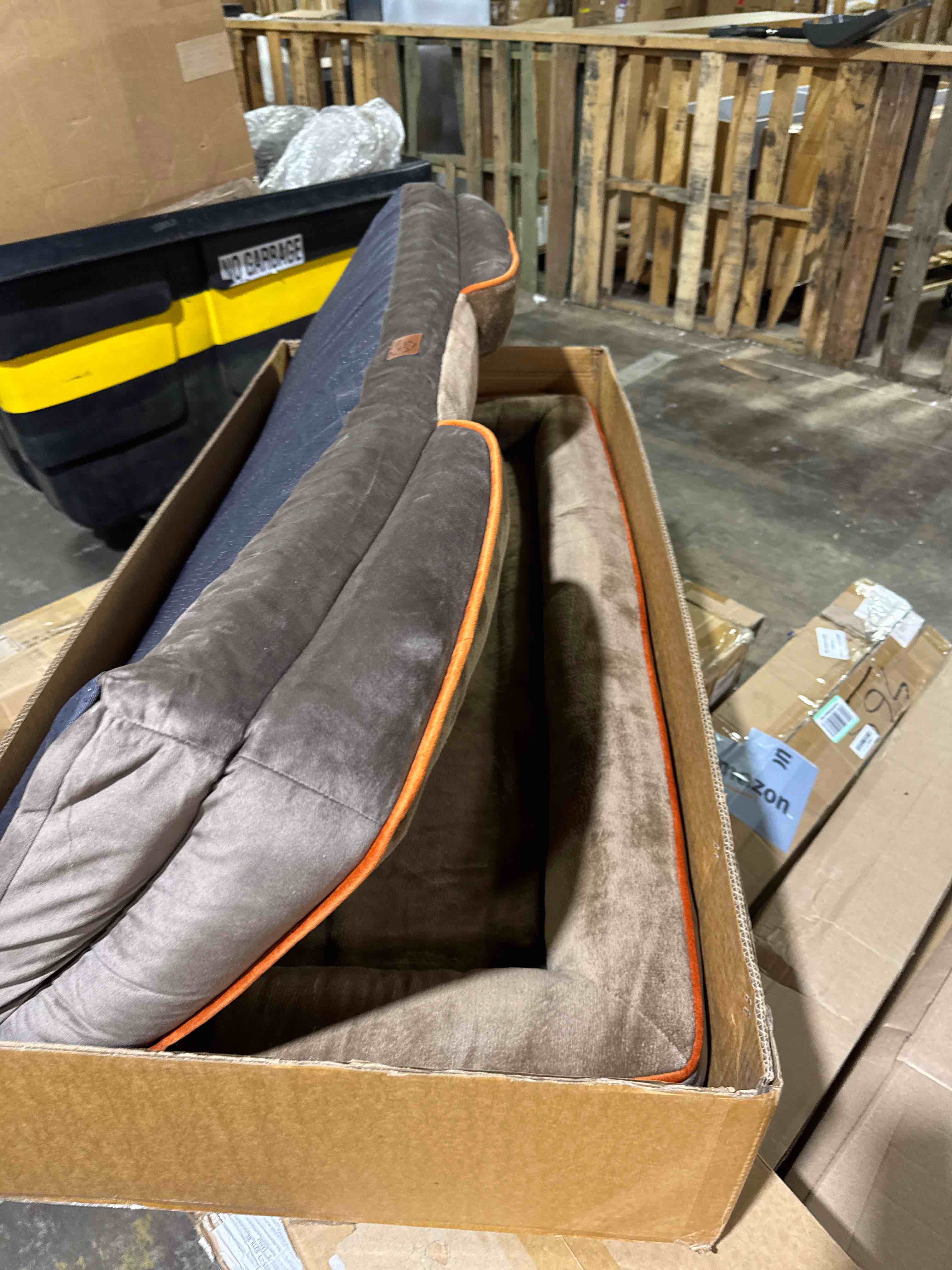 Condition photo showing New/Like New for comfort expression dog beds for extra large dogs, waterproof orthopedic foam xl dog bed with bolster, washable dog bed sofa pet bed with removable cover & non-slip bottom(x-large,brown)