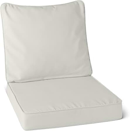amazon basics patio chair cushion with back, 19x19x3 inch, beige, 1-pack