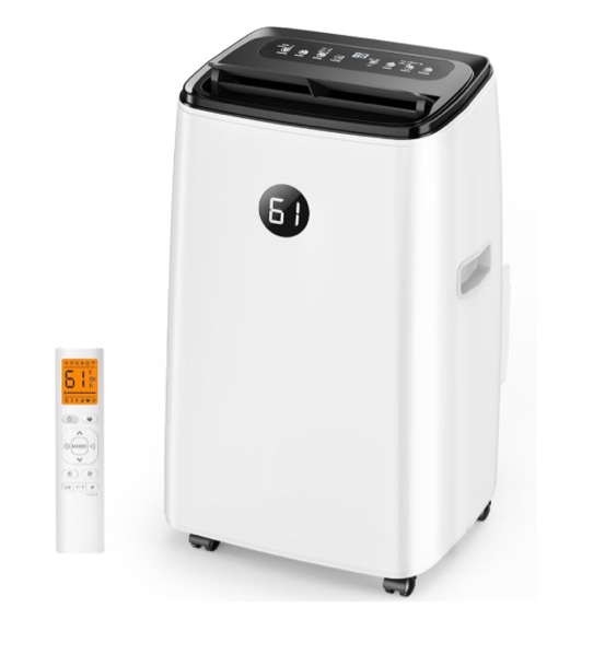 Condition photo showing As Is for 14000 btu portable air conditioners cools up to 700 sq.ft, 3-in-1 energy efficient portable ac unit with remote control,dehumidifier fan,smart quiet sleep mode,timer,auto swing,for room bedrooms