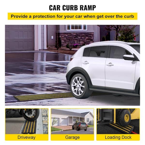 Condition photo showing New/Like New for speed bump 1-channel rubber curb ramps - 48.4 in. x 16.1 in. x 2.6 in., 2-pack