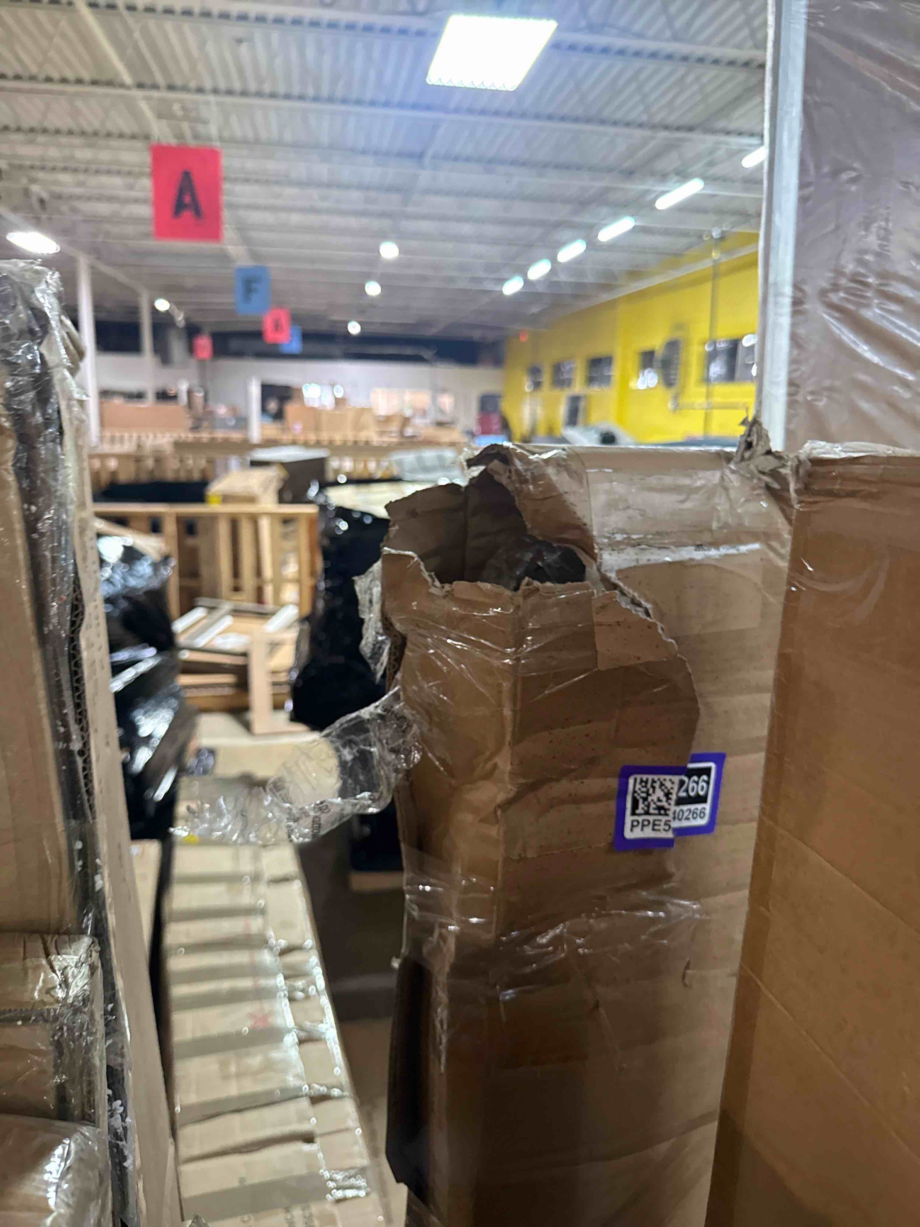 Condition photo showing As Is for white bed frame queen size 16 inch, metal queen bed frame no box spring needed, heavy duty steel support 3500 lbs, diy headboard, noiseless, round corner legs, storage space, easy assembly queen 16 inch