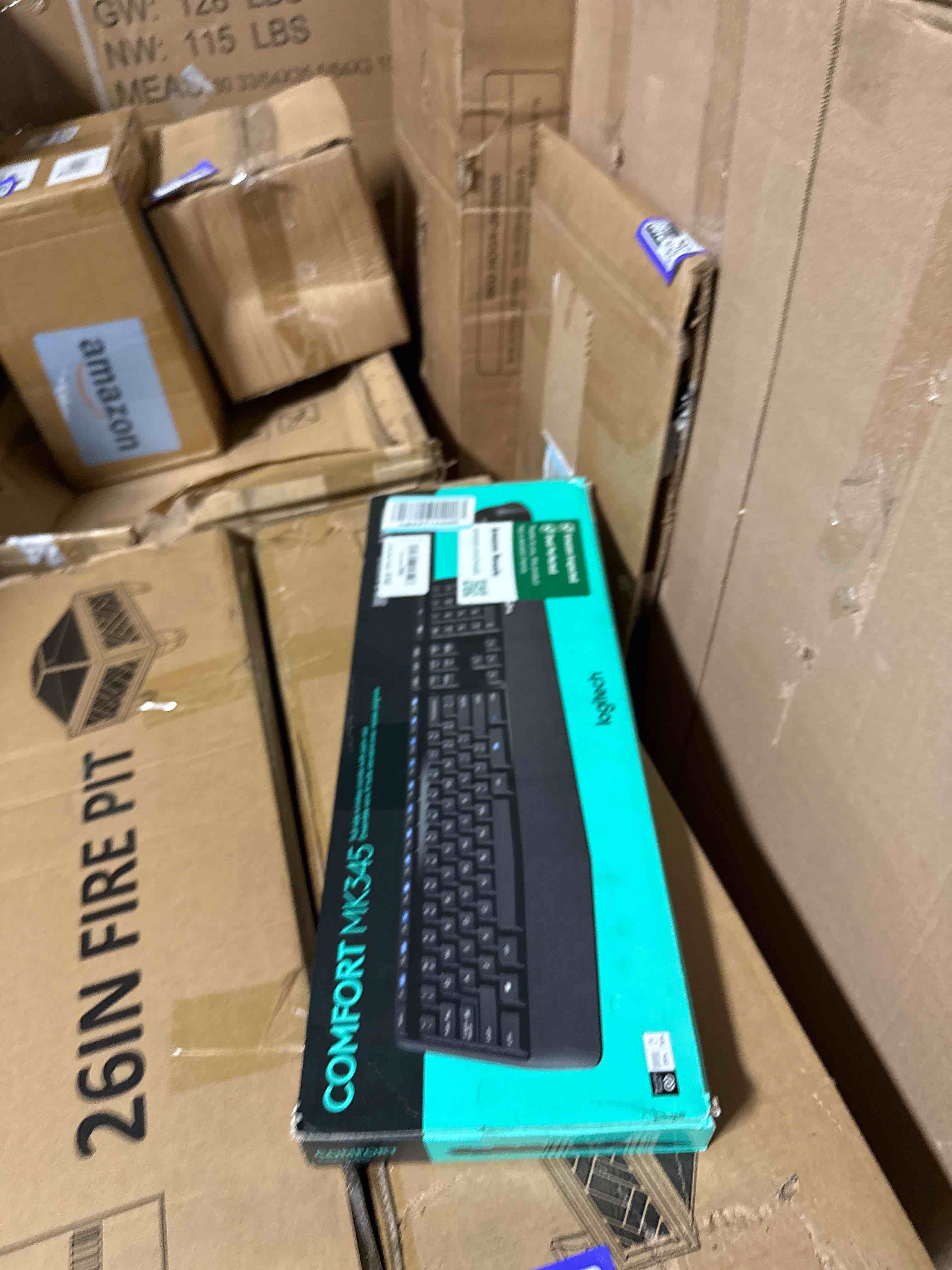 Condition photo showing New/Like New for logitech mk345 wireless keyboard and mouse combo with palm rest, 2.4 ghz usb receiver, compatible with pc, laptop, black