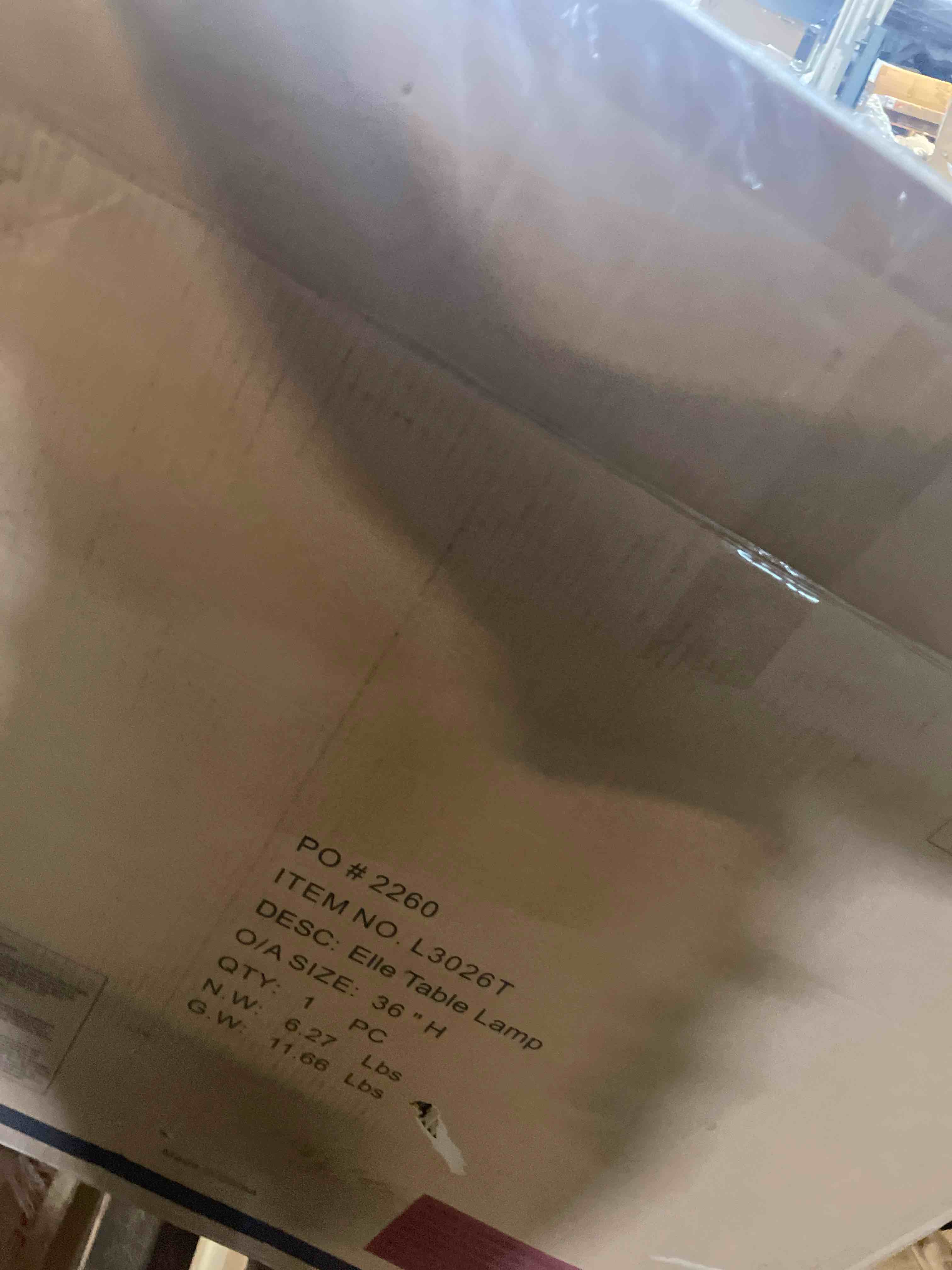 Condition photo showing New/Like New for bassett mirror elle contemporary table lamp in glossy black with linen shade