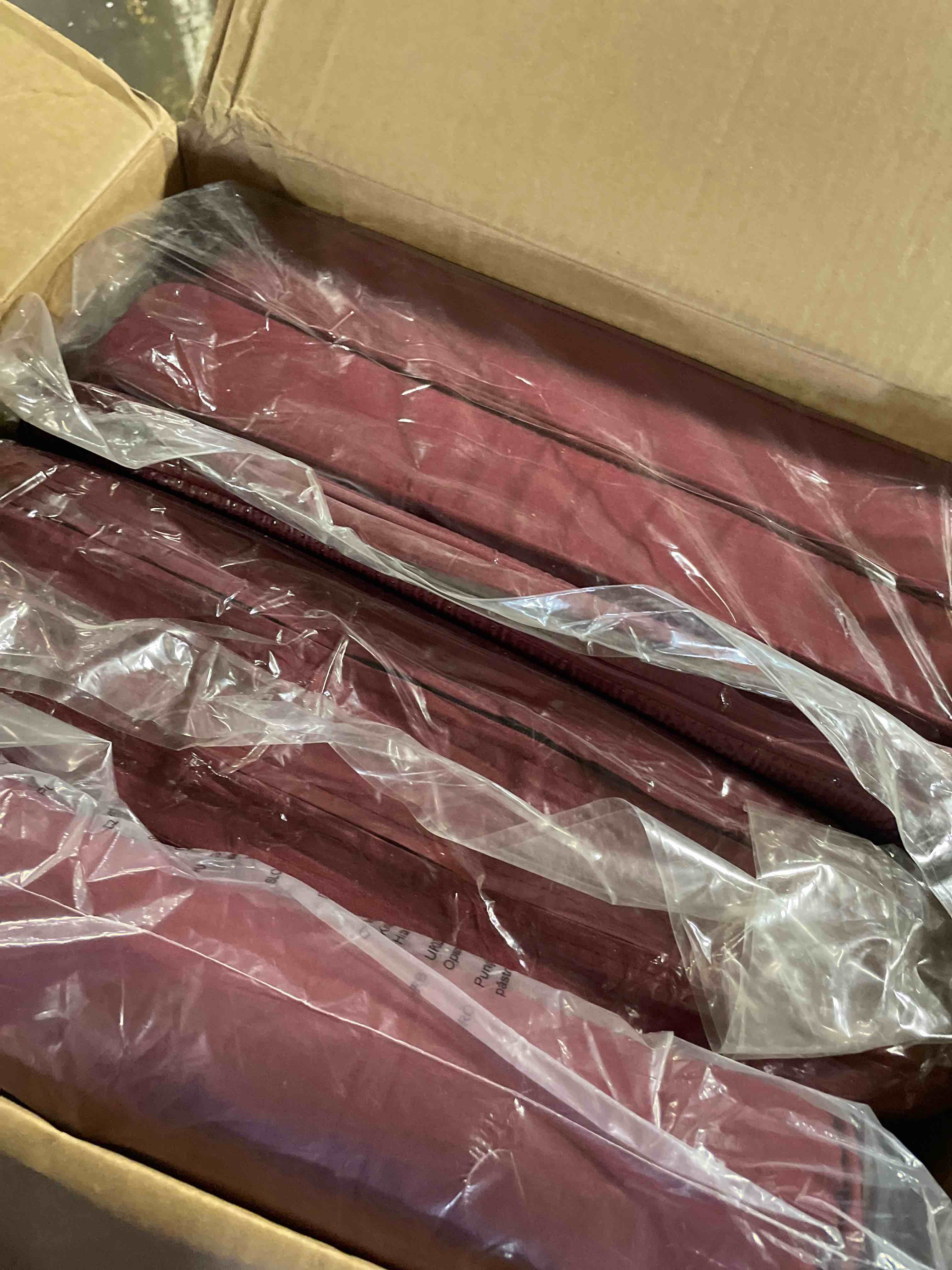 Condition photo showing New/Like New for downluxe outdoor chair cushions set of 6 for patio furniture, water-resistant square corner patio chair cushions with ties, high density foam outdoor seat cushion, 18.5" x 16" x 3", burgundy burgundy 18.5x16x3 inch (pack of 6)