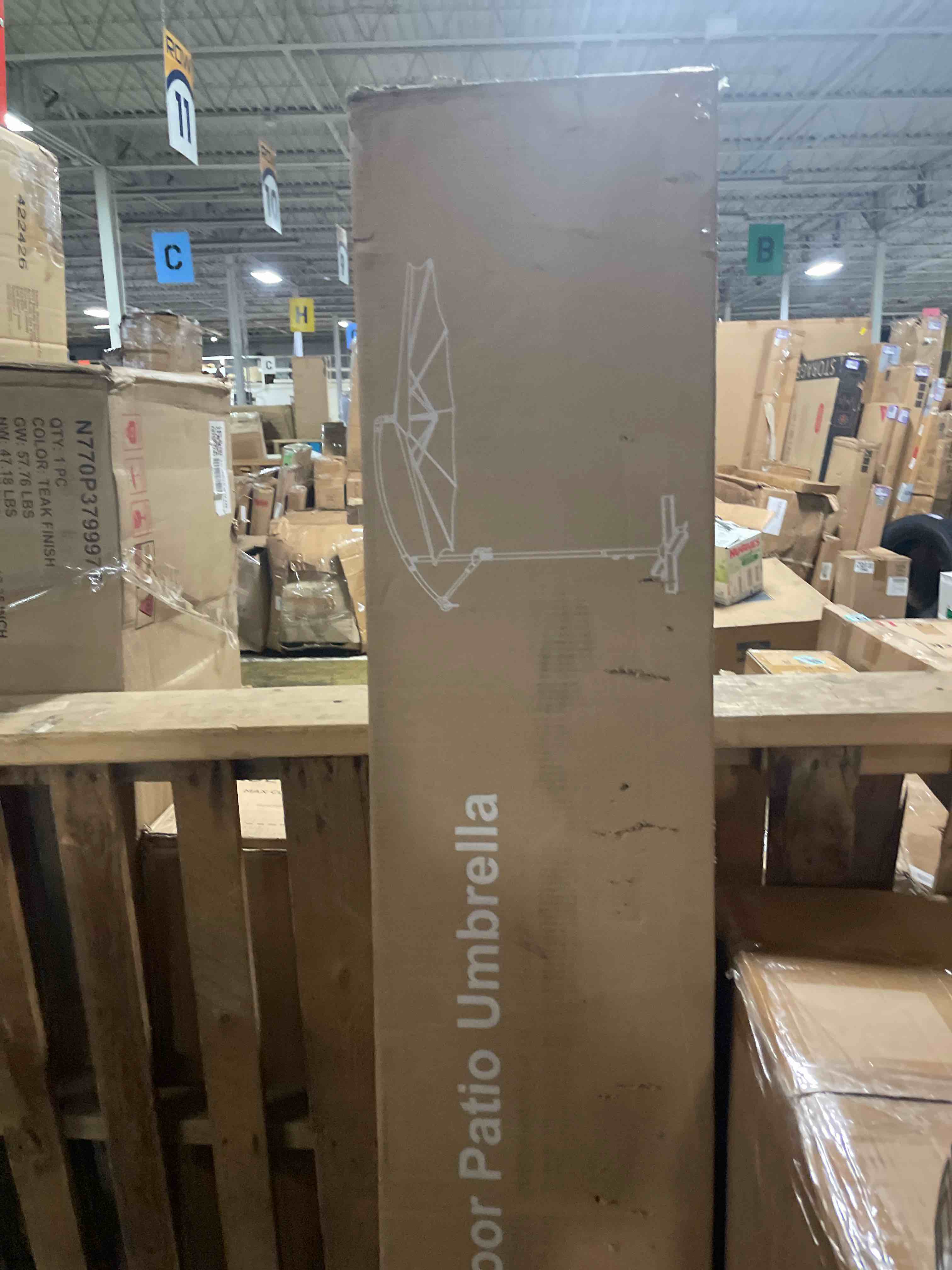 Condition photo showing New/Like New for best choice products 10ft solar led offset cantilever hanging market patio umbrella, smooth 360° rotation, 8 sturdy ribs, easy adjustment - tan tan offset w/ 360° rotation