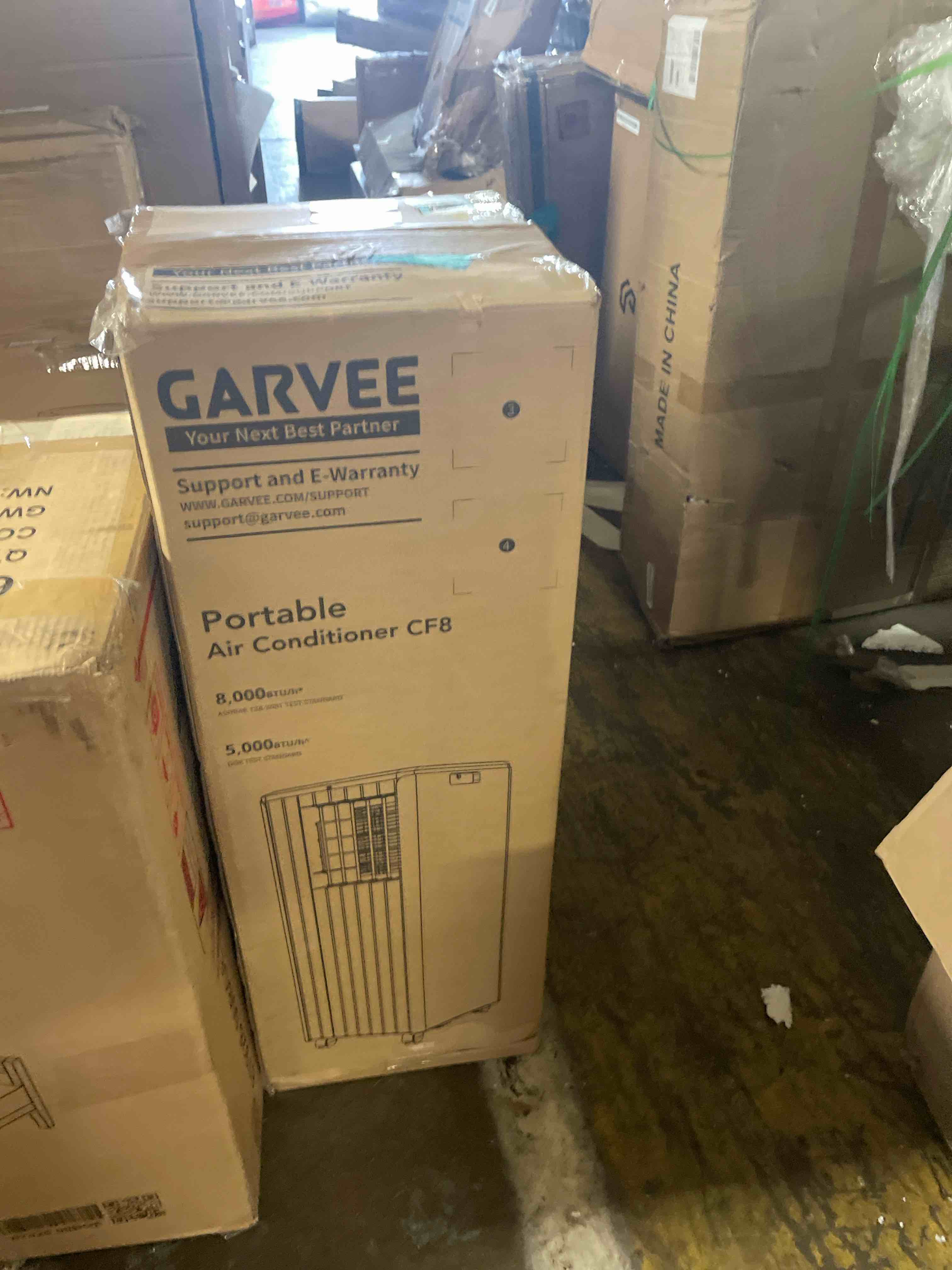 Condition photo showing Good Condition for garvee 8000 btu portable air conditioner, complete window kit & remote included - easy setup, cools 350 sq. ft rooms, 24-hr timer, sleep mode, quiet operation, white